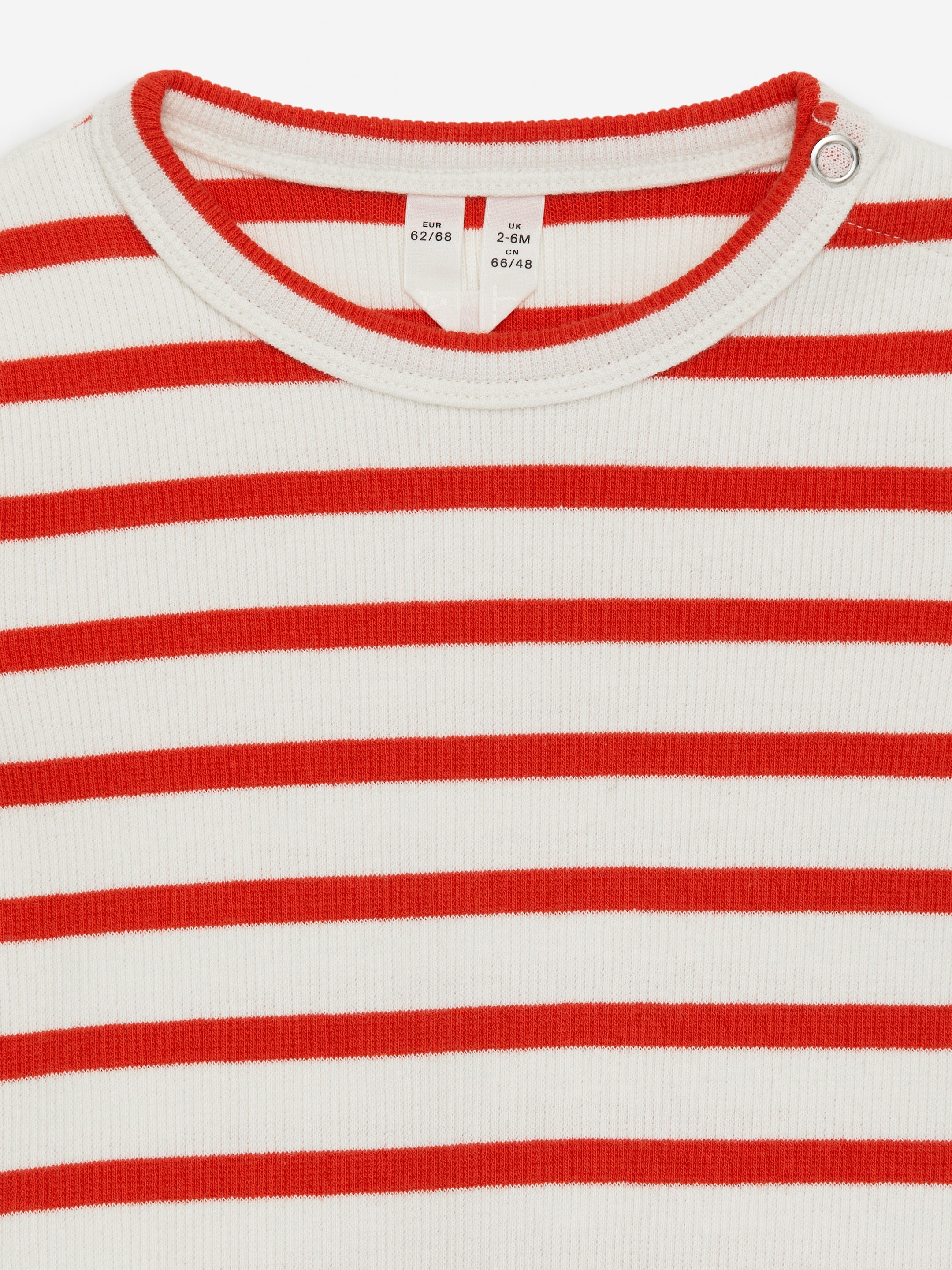 Grotere afbeelding bekijken: Geribde romper met lange mouwen - Rood/gebroken wit - KINDEREN | H&M NL 3