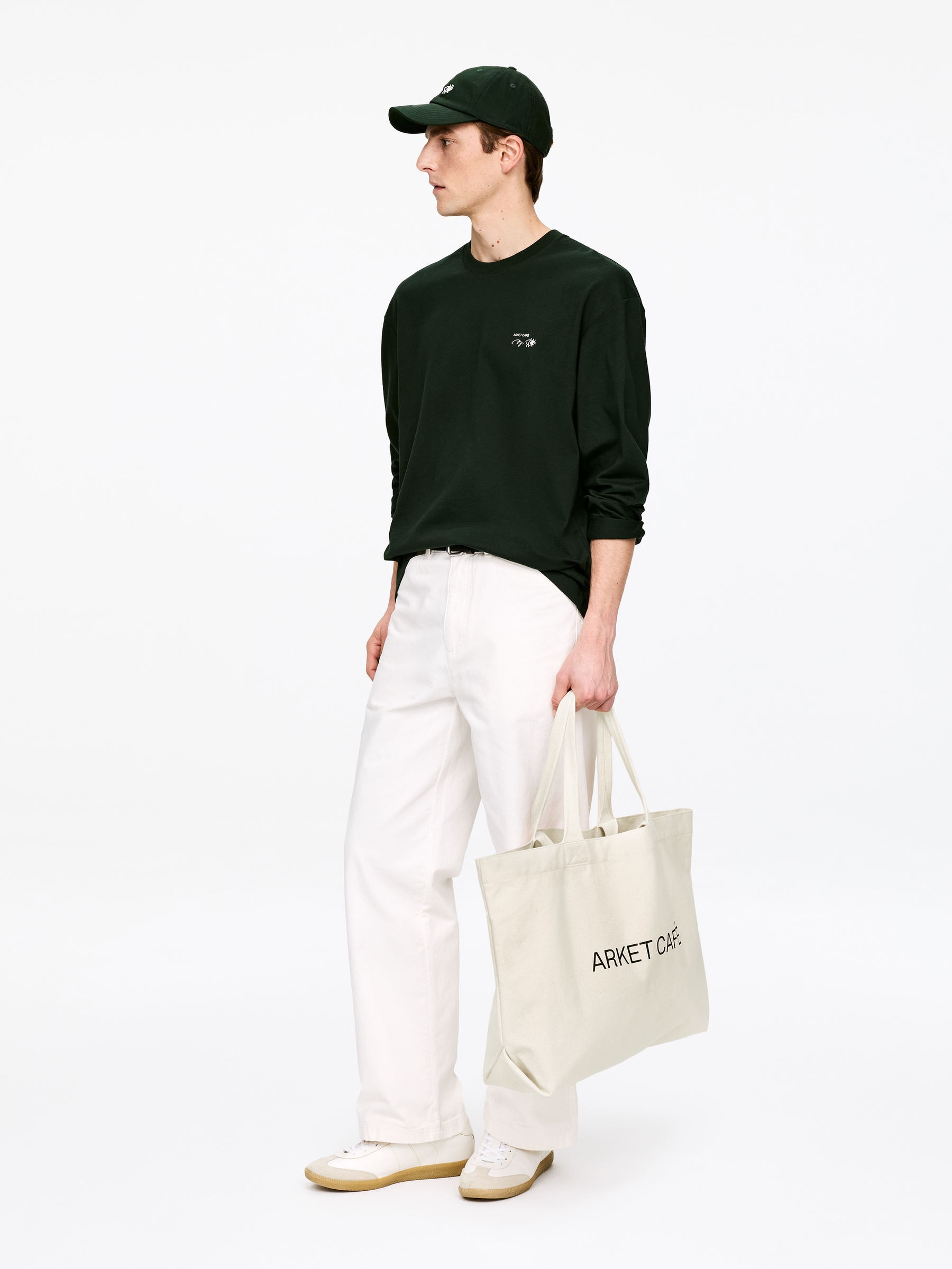 ARKET CAFÉ Canvas Tote - Off White/Black - Café - StillMedia/Lookbook - 1