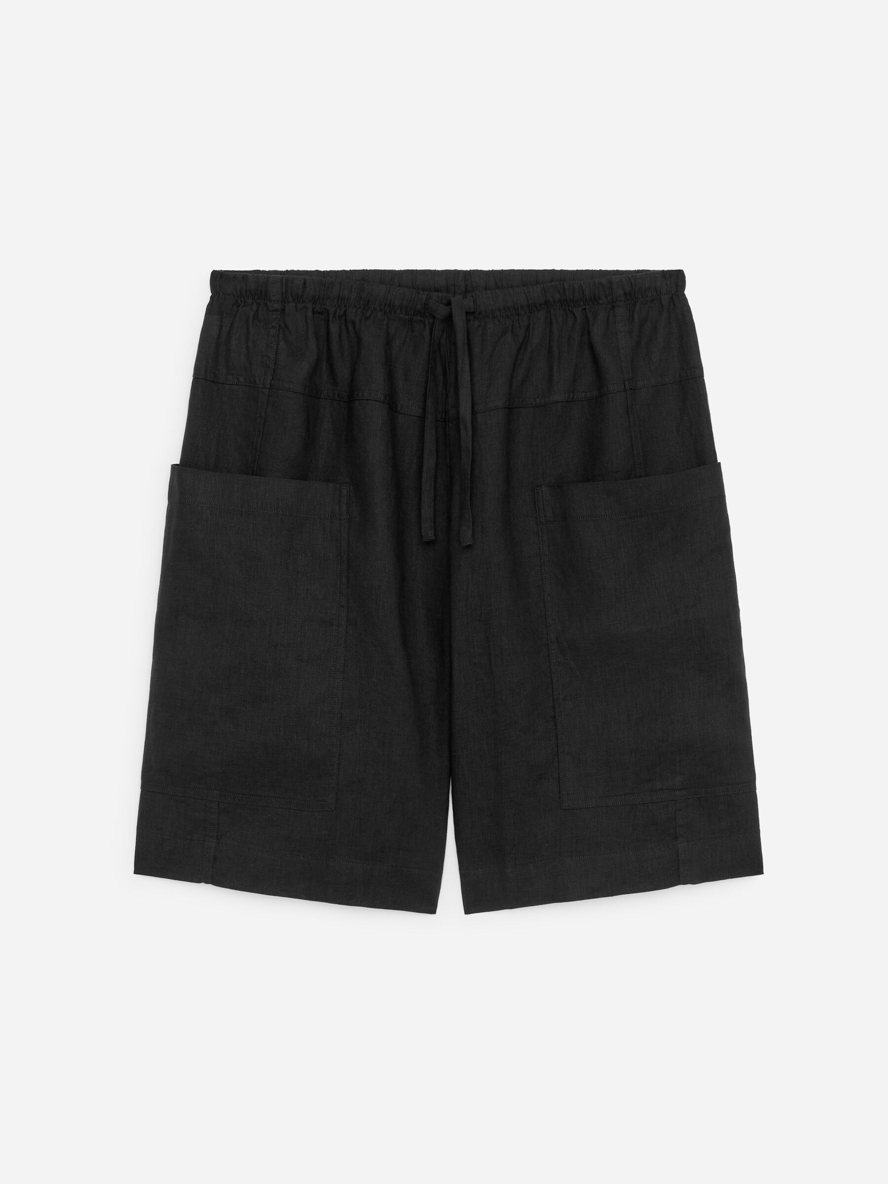 Linen Shorts - Black - Loose fit - Women - StillMedia/DescriptiveStillLife - 1