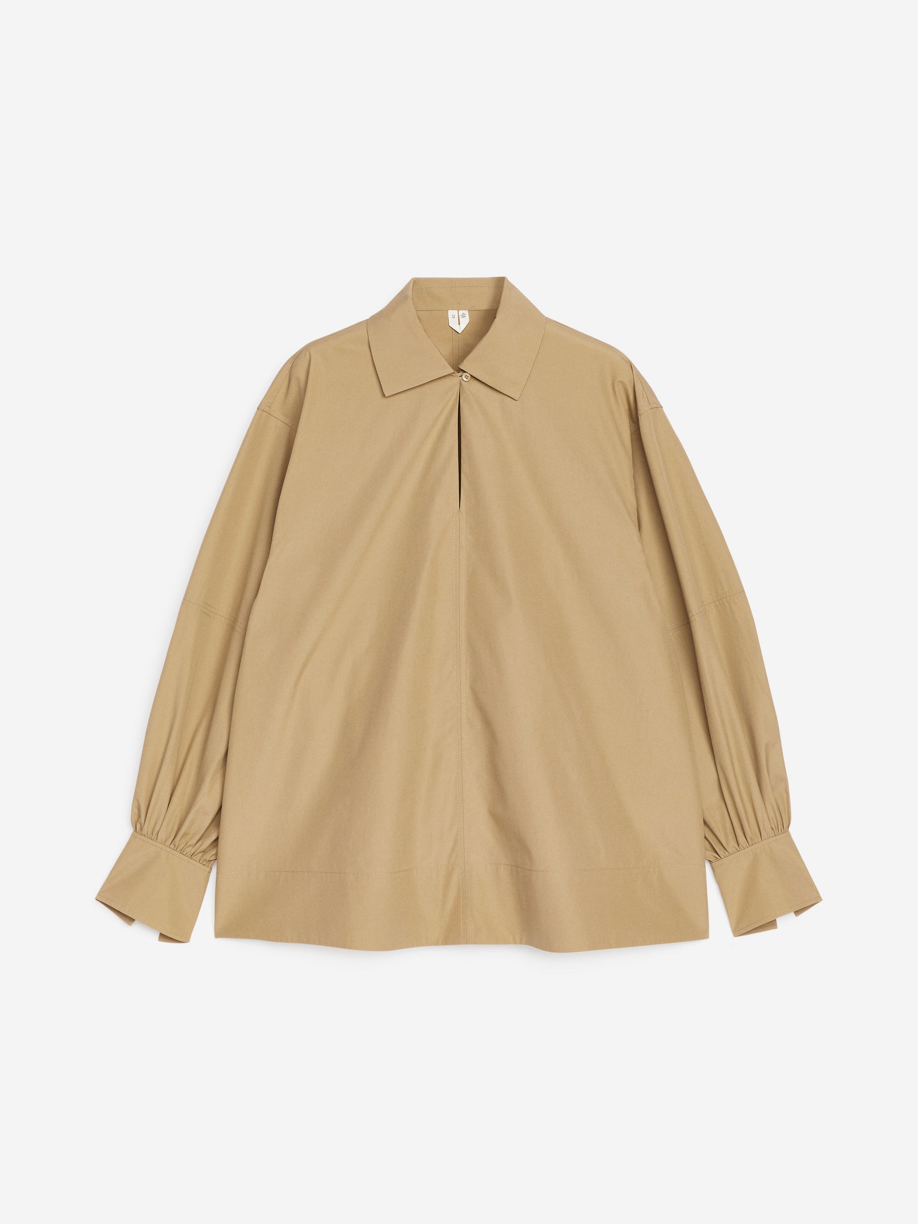 Blouse à manches bouffantes-Beige-11570