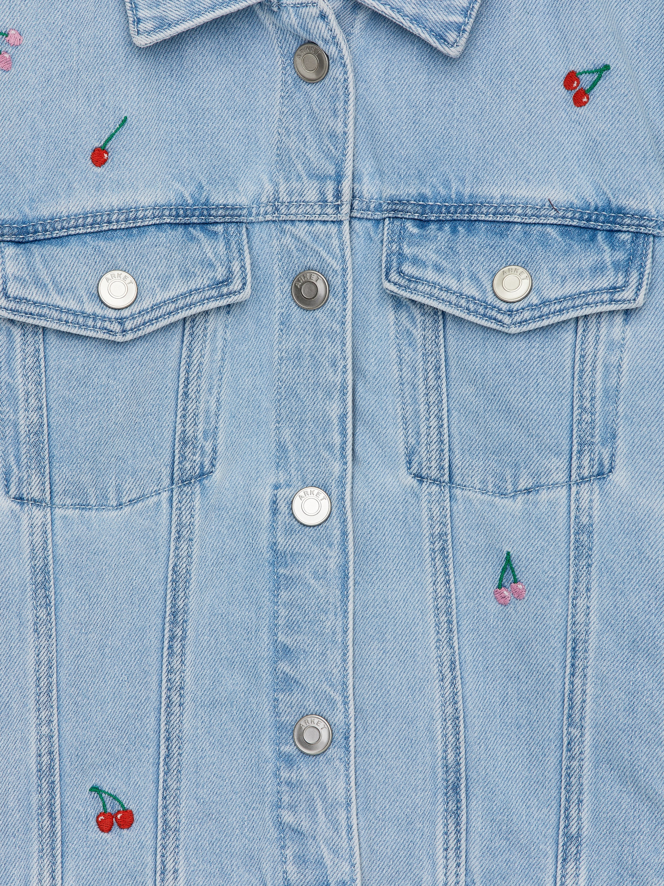 Veste en jean brodée - Bleu ciel - Oversized - children - StillMedia/DescriptiveDetail - 3
