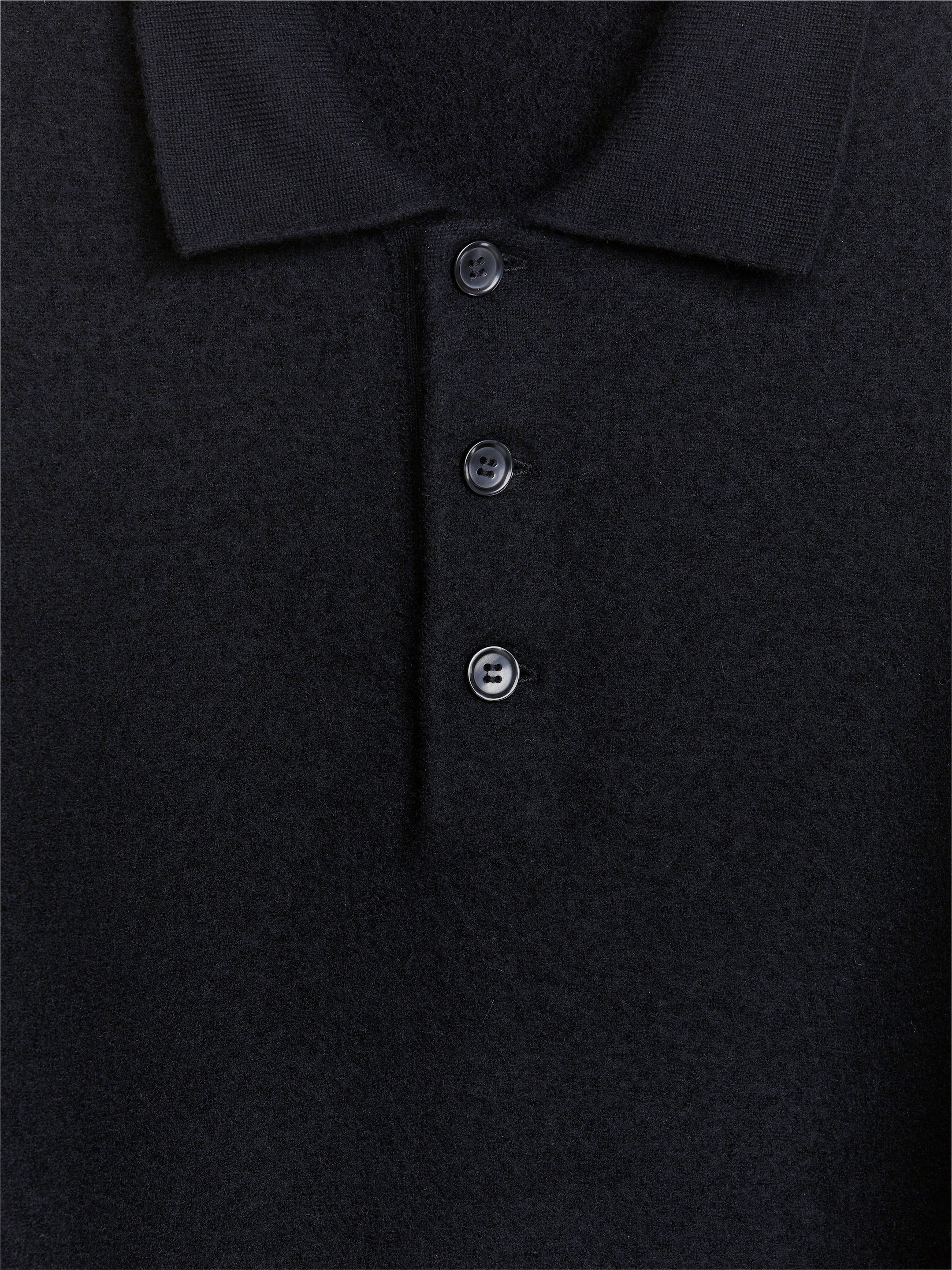 Boiled Wool Polo Shirt - Dark Blue - Regular fit - Men - StillMedia/DescriptiveDetail - 2