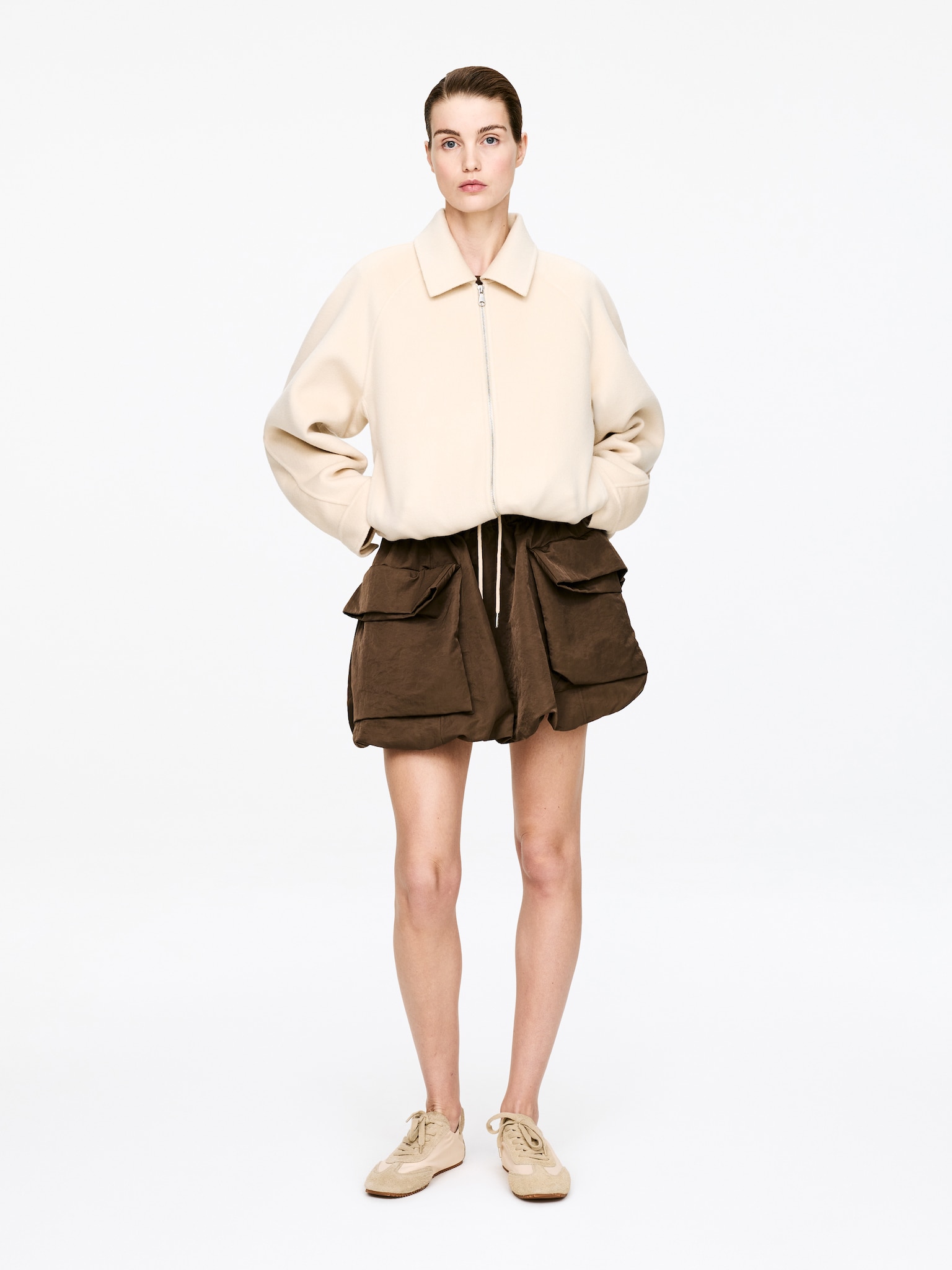 Mini Bubble Skirt - Brown - 1