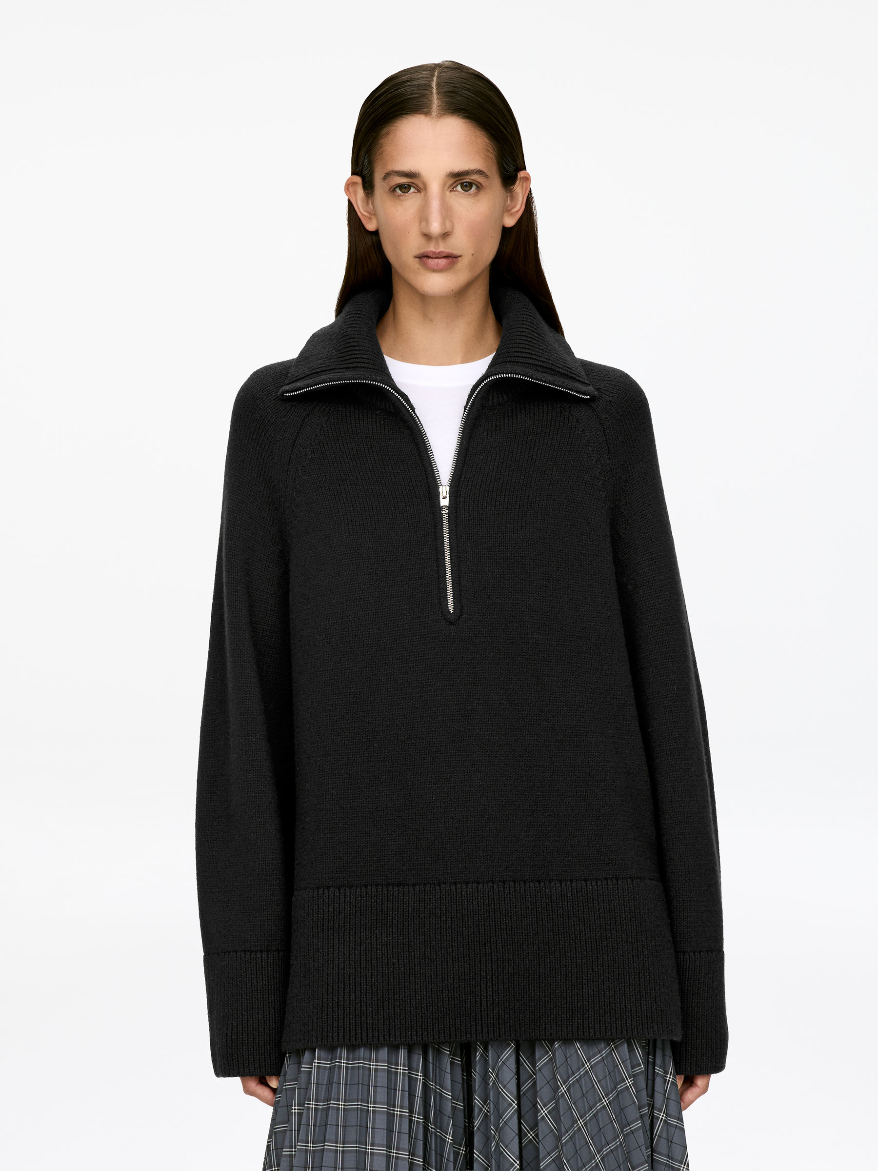 Leather-Patch Wool-Cotton Jumper-#272627-16683