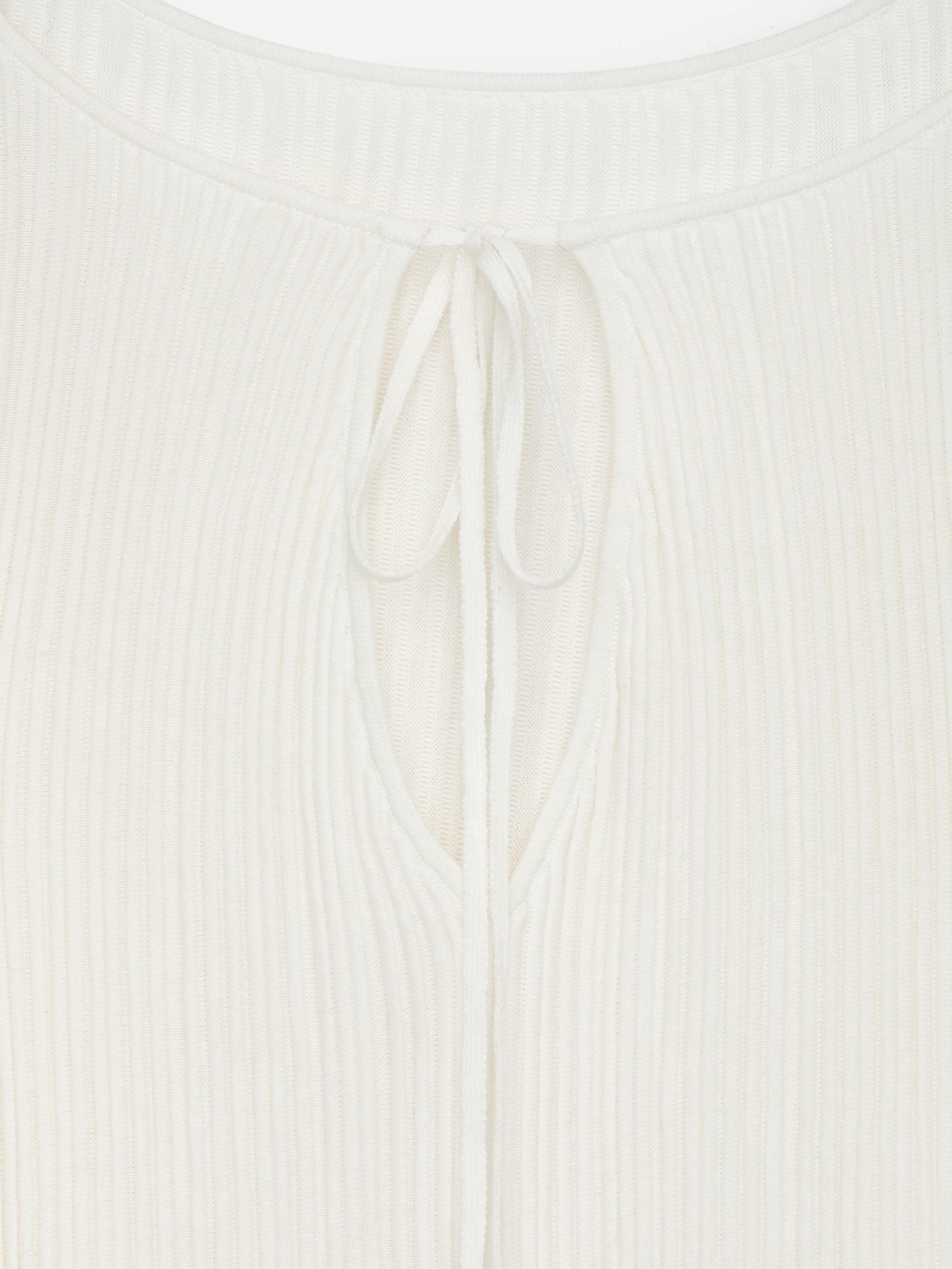 Grotere afbeelding bekijken: Rib-Knit Top - Off White - DAMES | H&M BE 2