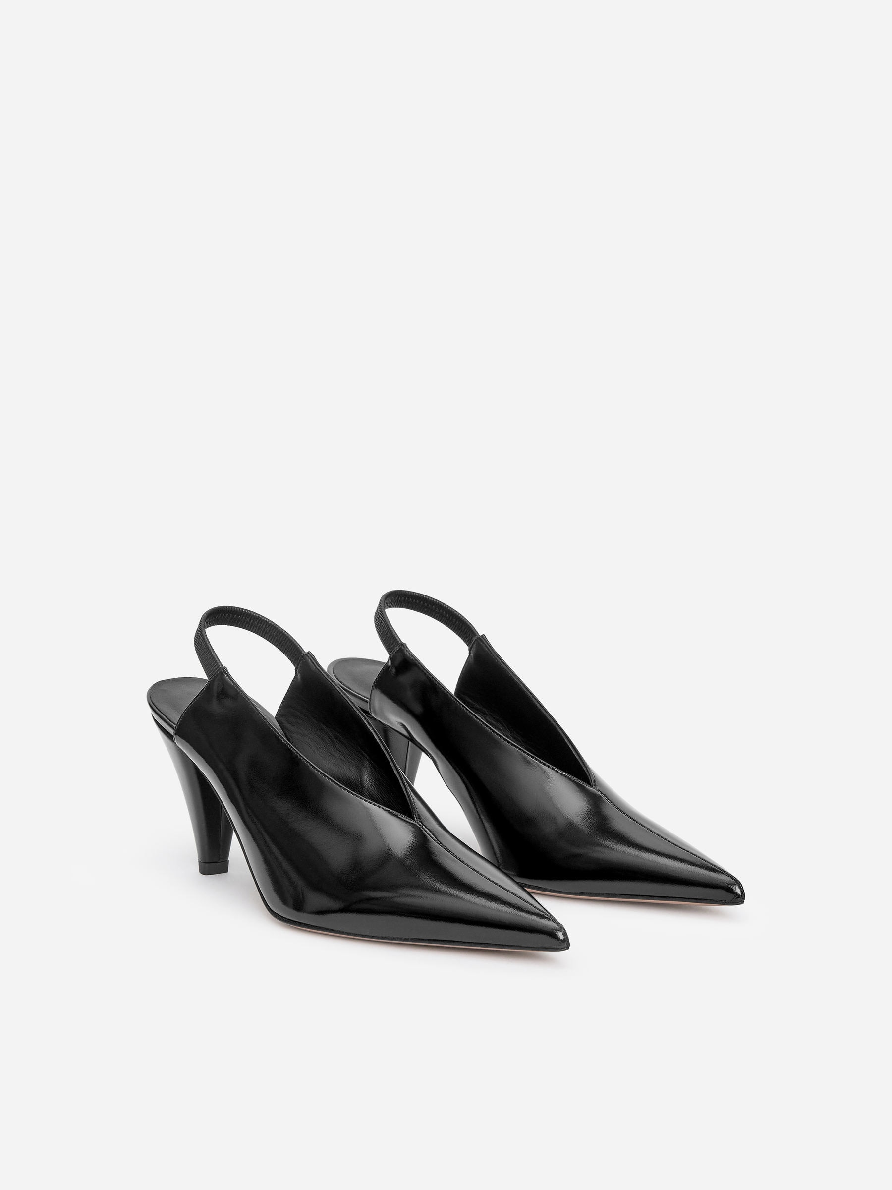 Slingback Leather Pumps - Black - Women - StillMedia/DescriptiveStillLife - 4