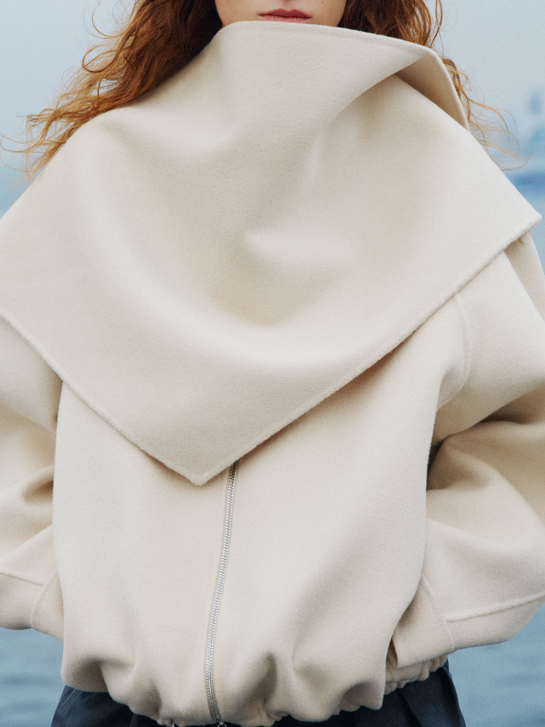 Wool-Blend Doublé Jacket-#DCD6C7-17559