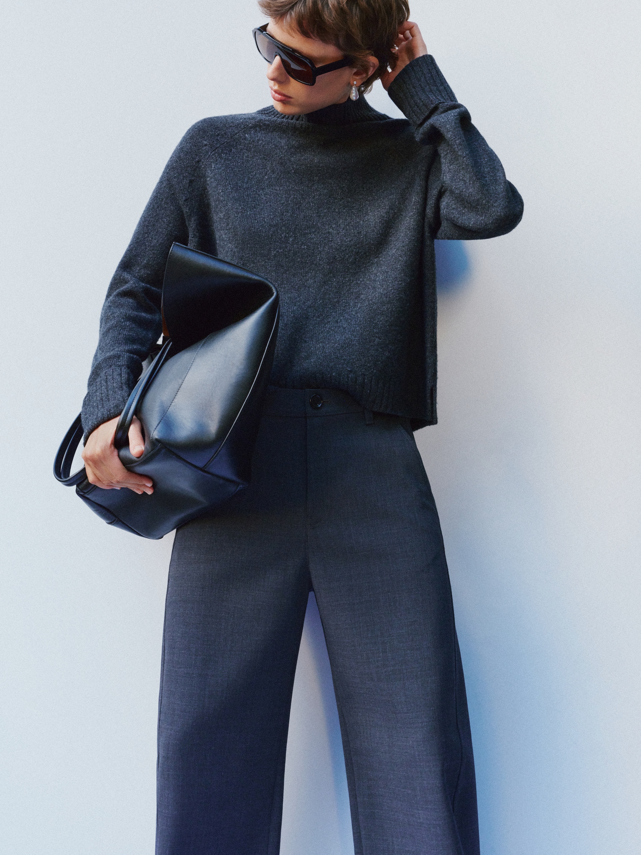 Barrel-Hose aus Wollmischung - Dunkelgrau - Relaxed Fit - women - StillMedia/Environmental - 1