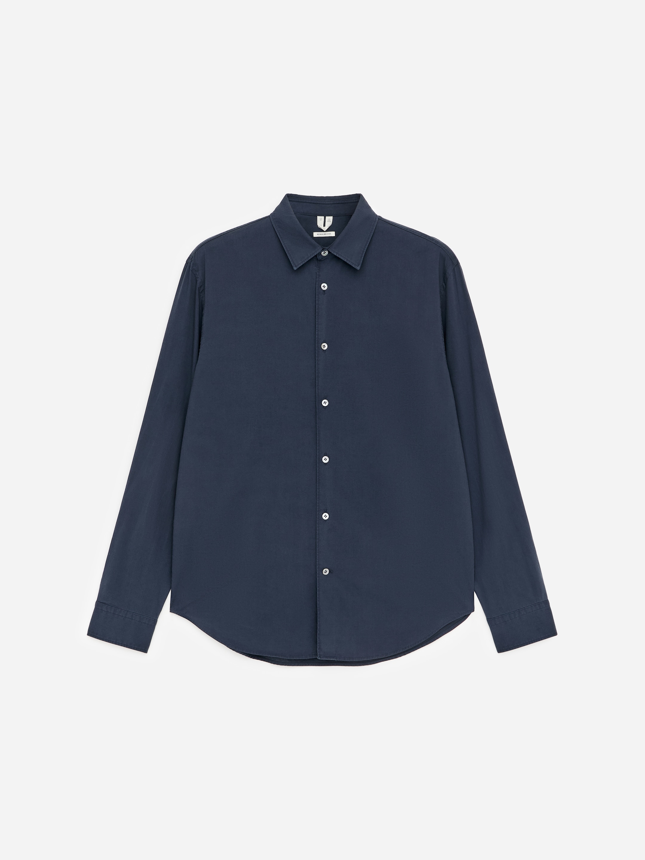 Regular Cotton Lyocell Shirt-Blue-18597