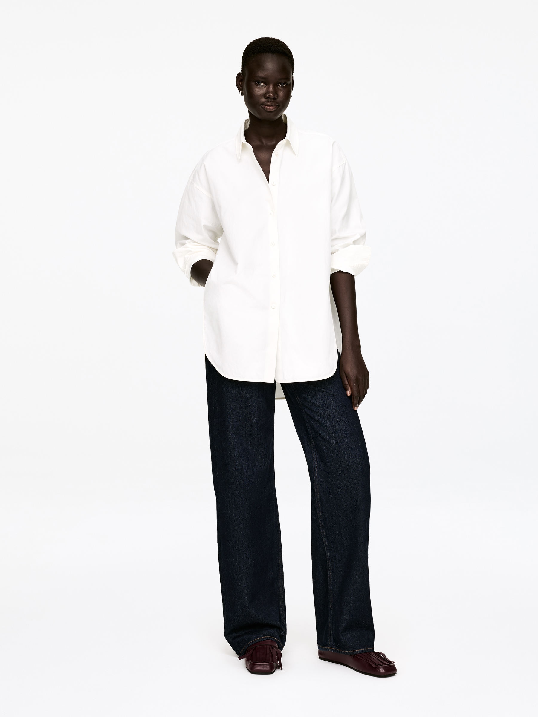 Mocassins en cuir à franges - Rouge foncé - Femme - StillMedia/Lookbook - 8