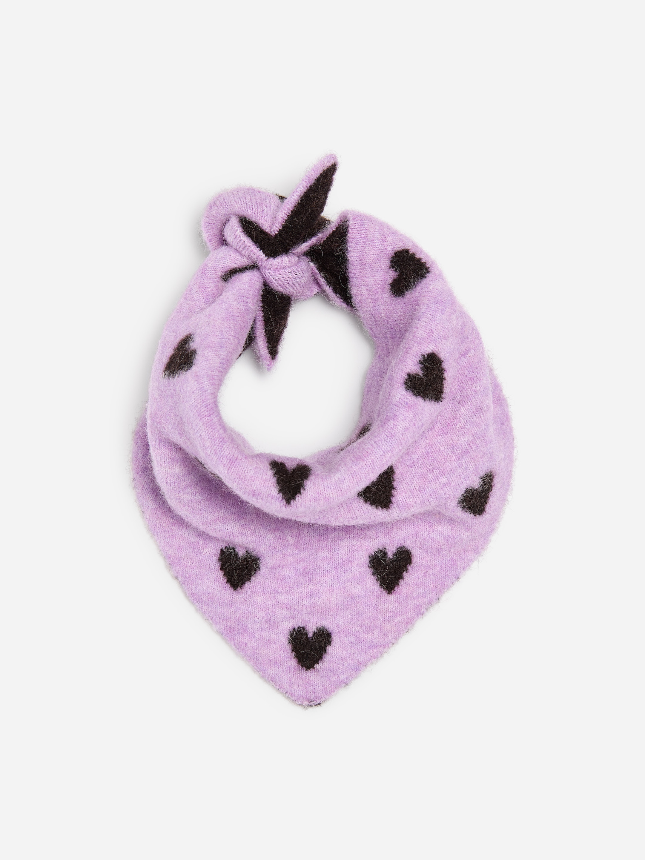 Knitted Wool Blend Scarf-Purple-19717