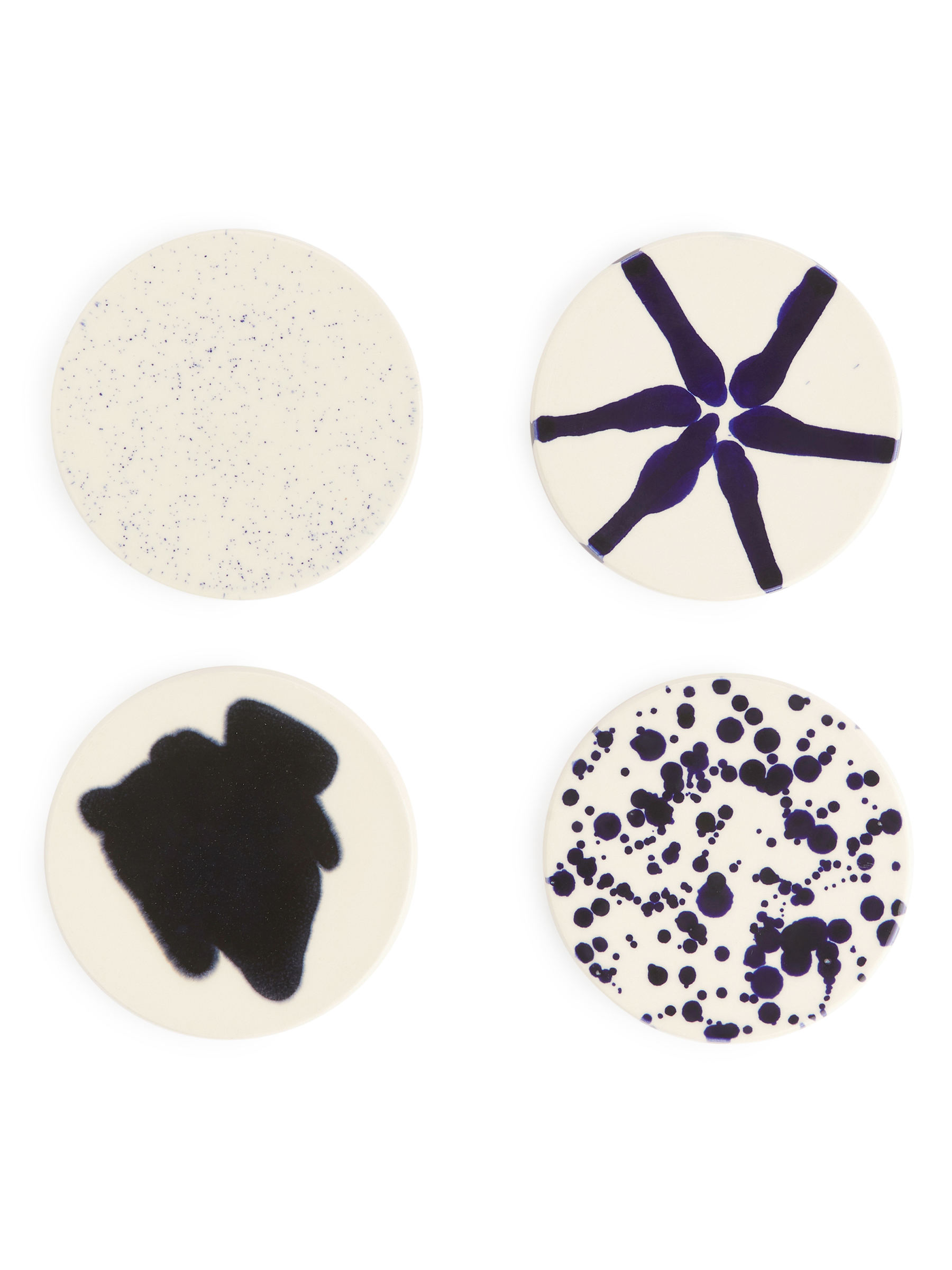 Untersetzer aus Steingut, 4er-Set - Cremeweiß/Schwarz - Haushaltswaren - StillMedia/DescriptiveStillLife - 2