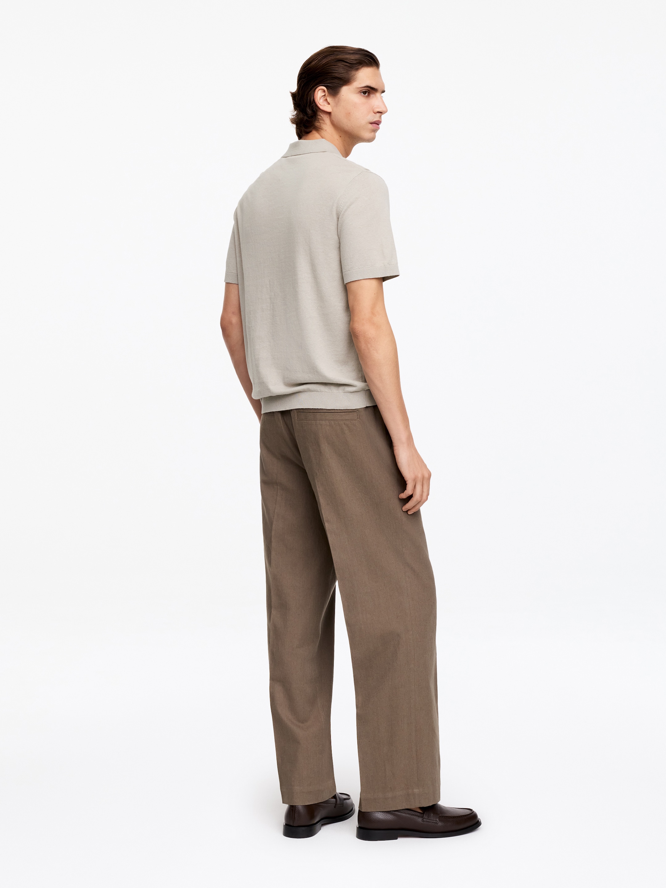 Cotton Linen Polo Shirt - Light Mole - Regular fit - Men - StillMedia/Lookbook - 8