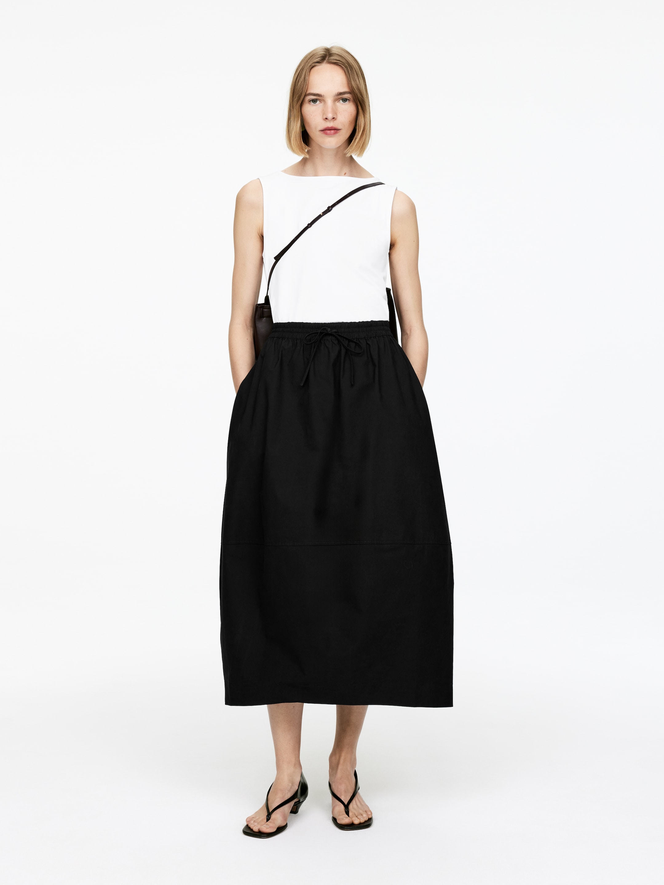 Zobacz większy obraz: Bawełniana spódnica midi - Czarny - ONA | H&M PL 1