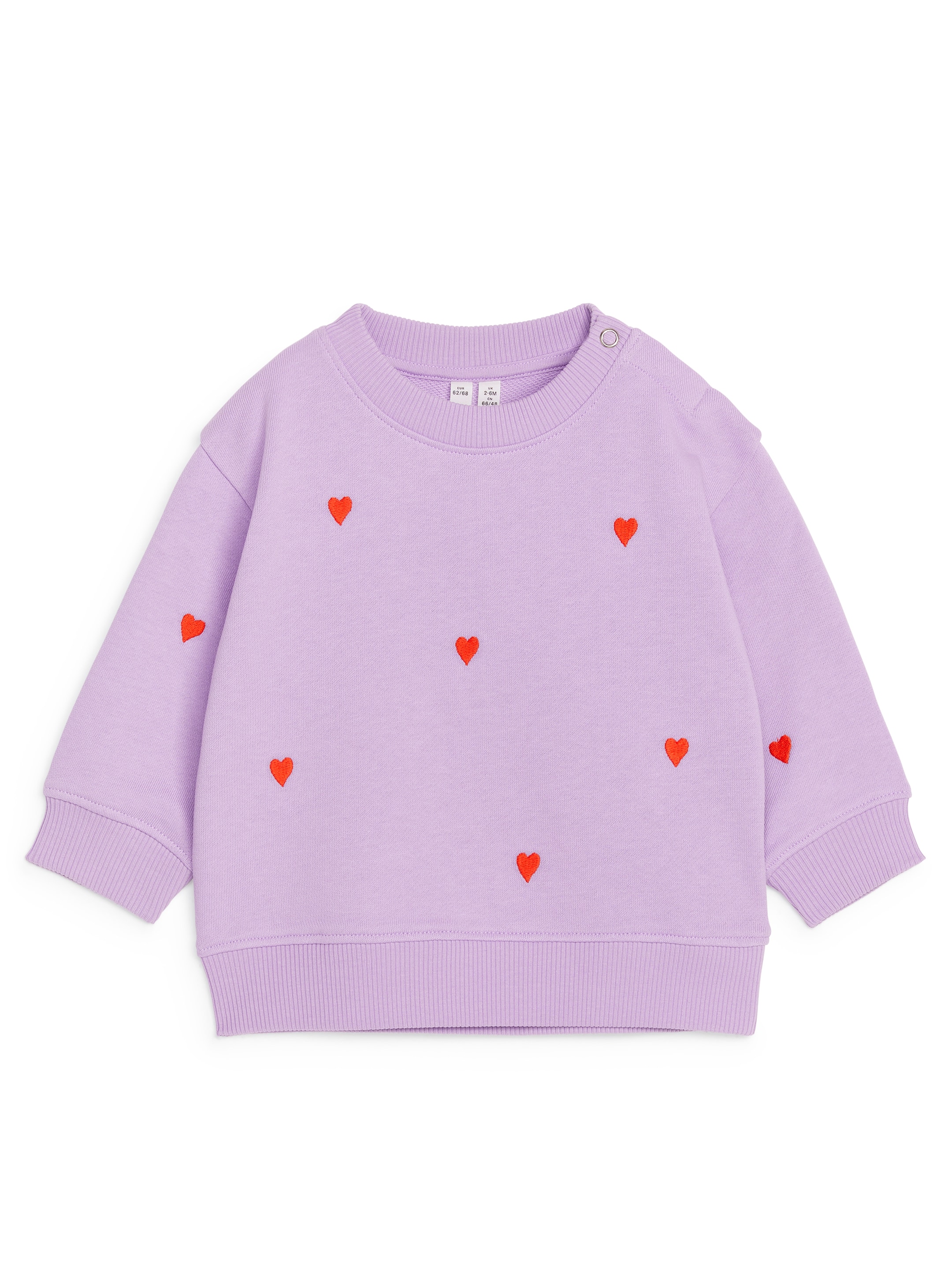 Embroidered Cotton Sweatshirt - Lilac/Hearts - Regular fit - Children - StillMedia/DescriptiveStillLife - 2