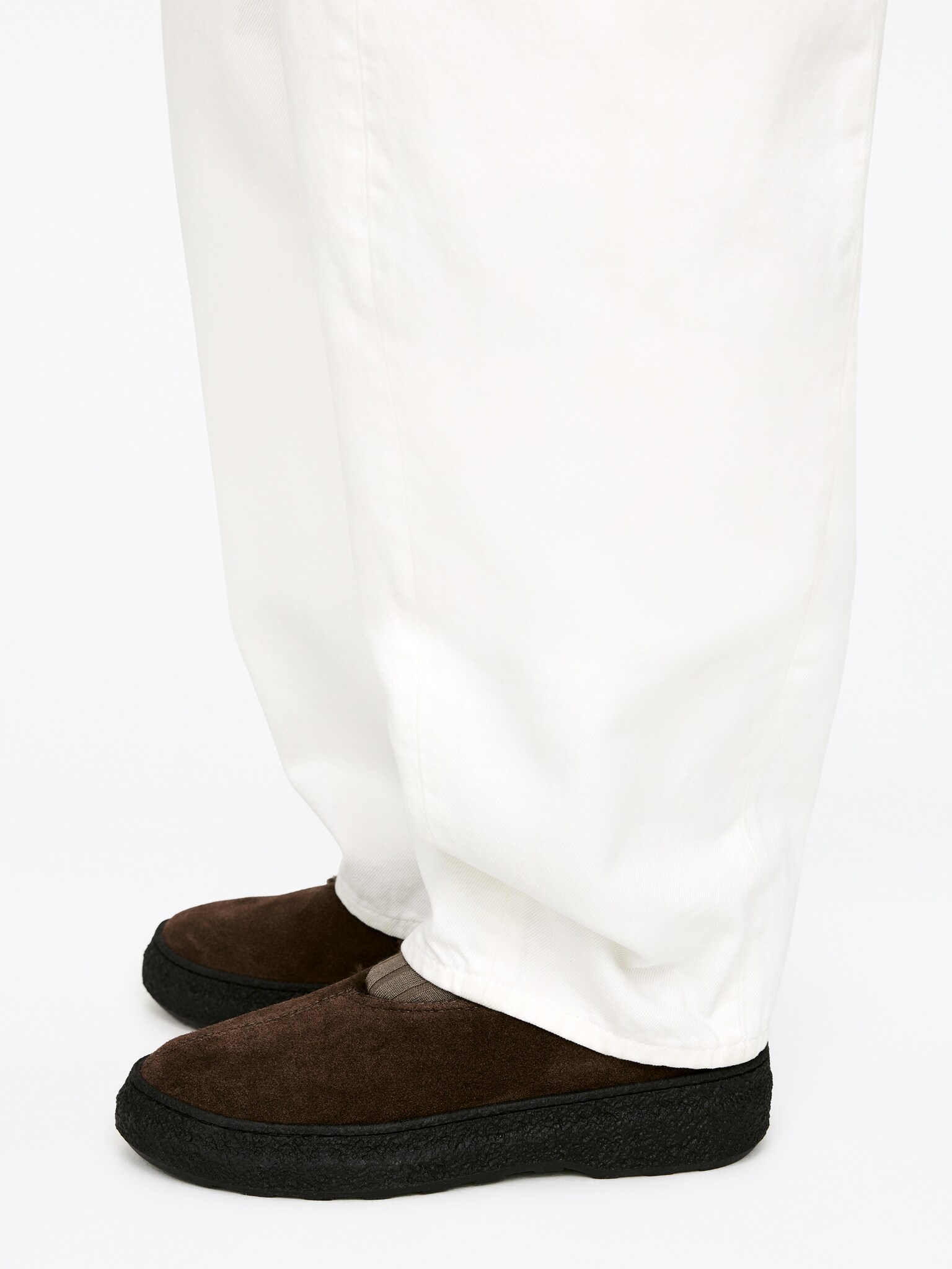 Chunky Ballerina aus Veloursleder - Braun - 1