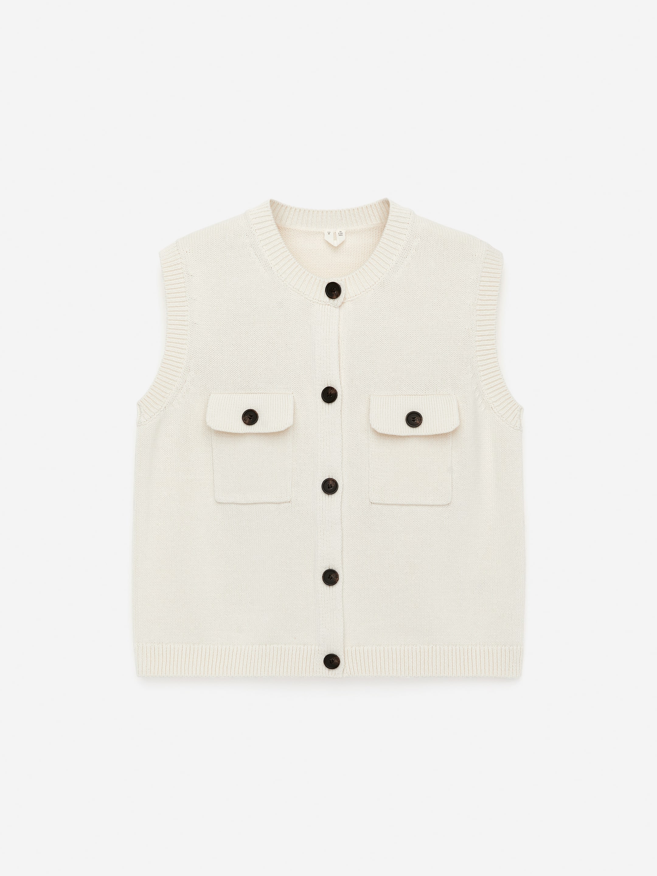 Knitted Cotton Vest - White - Regular fit - Women - StillMedia/DescriptiveStillLife - 1