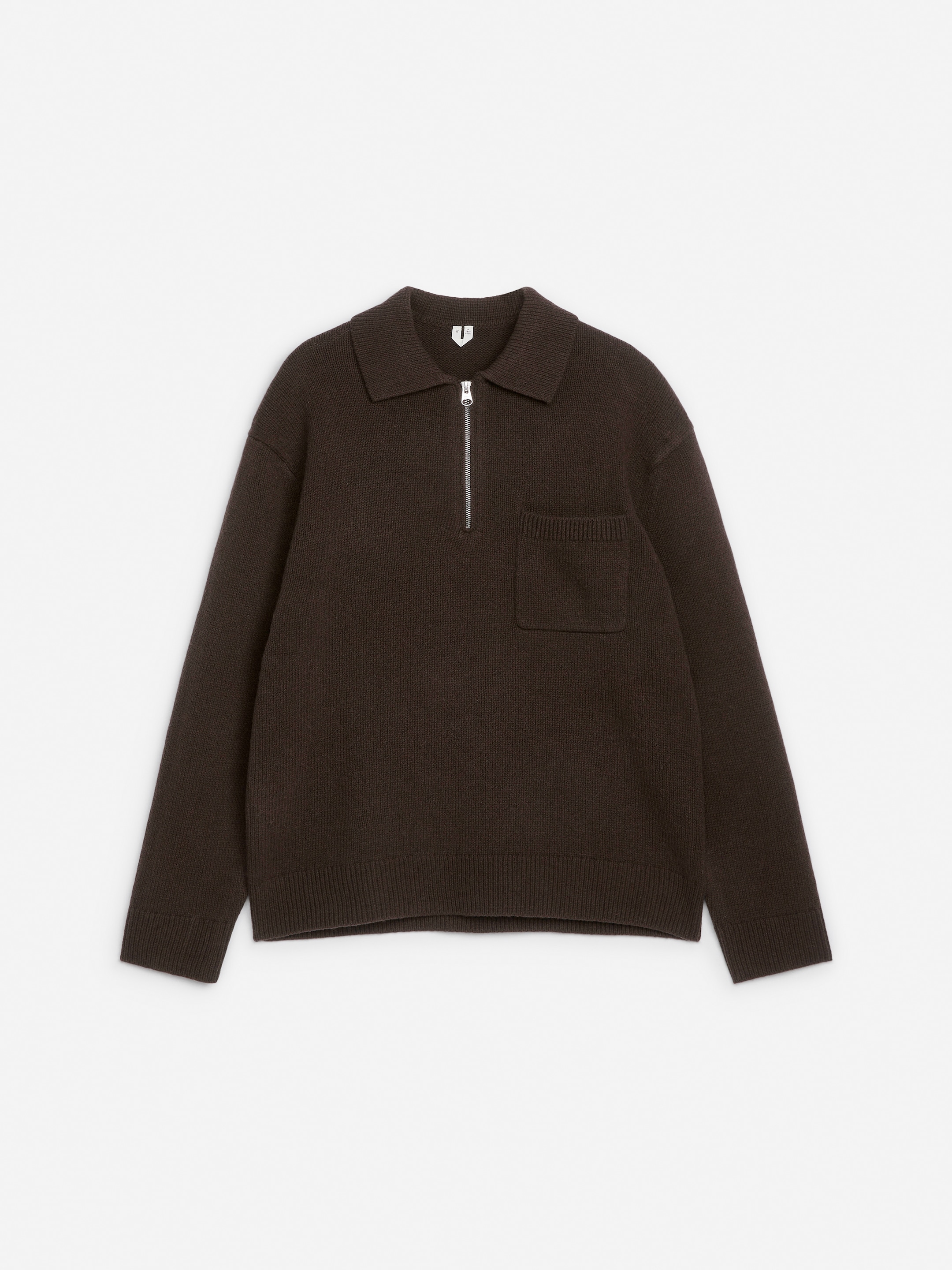 Größeres Bild anzeigen: Gestricktes Polohemd aus Wolle, mit Reißverschluss - Braun - Men | H&M AT 5