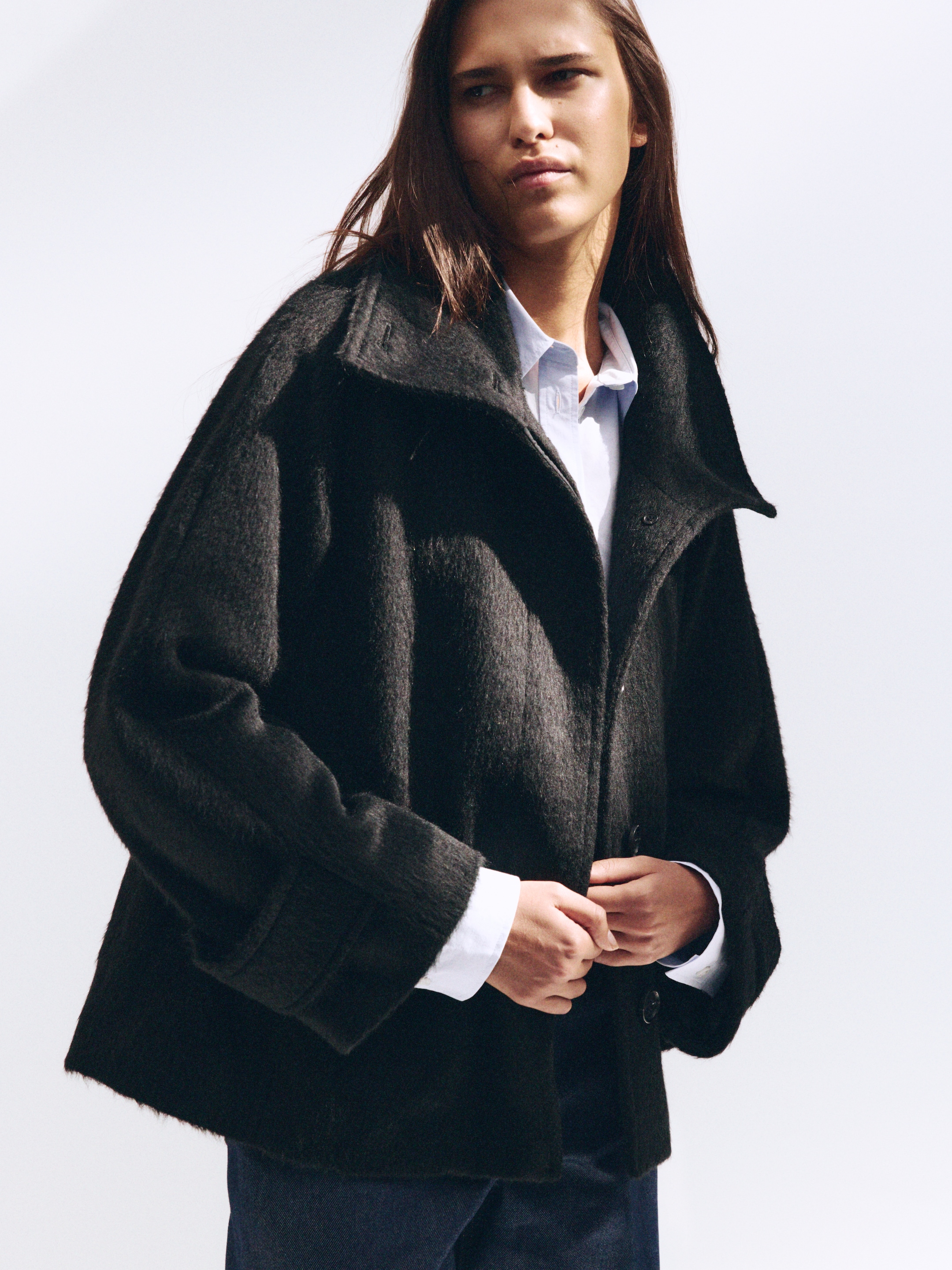 Wool-Alpaca Blend Jacket - Black - Relaxed fit - women - StillMedia/Environmental - 1