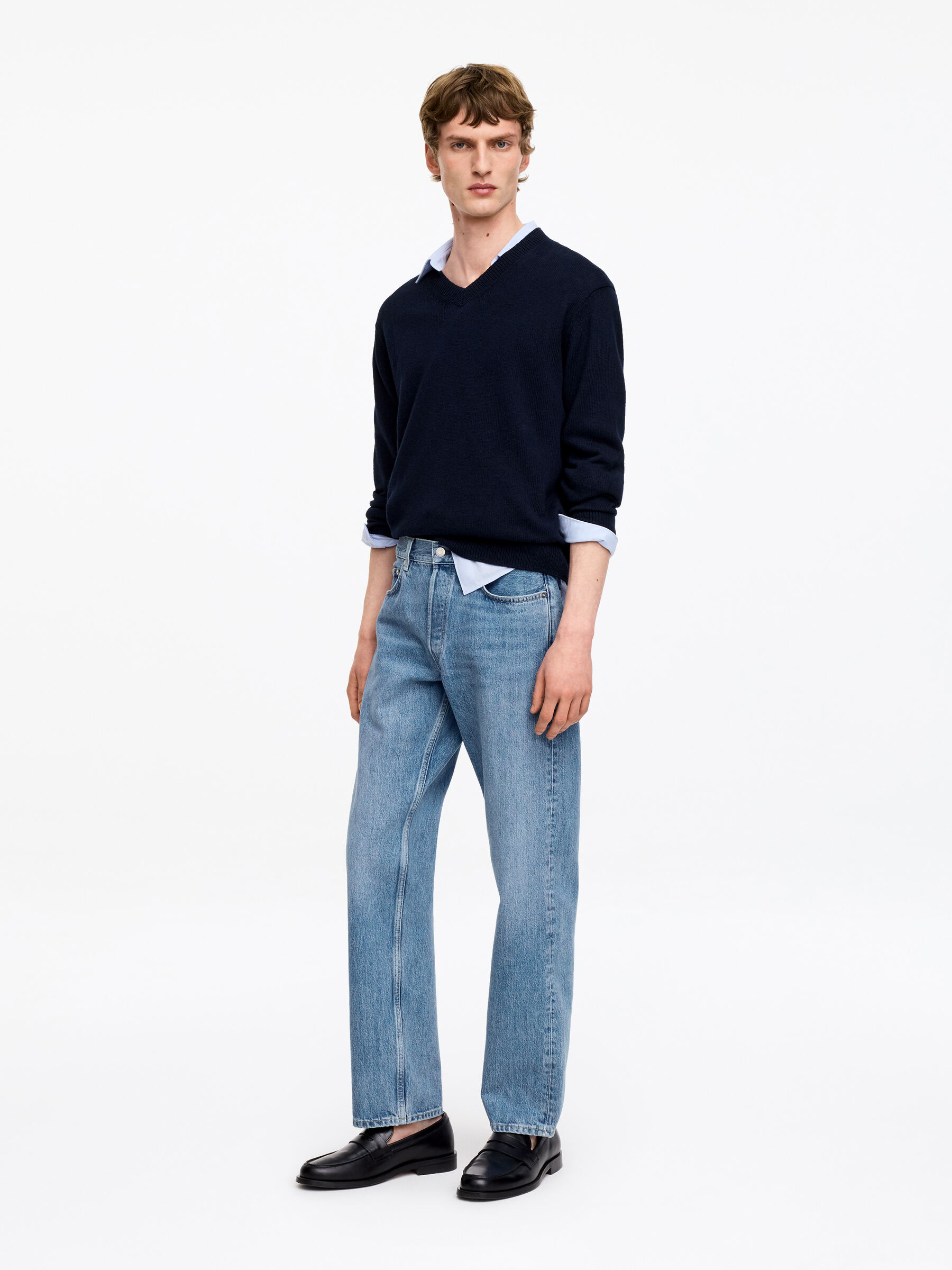 OCEAN Loose Straight Jeans - Blue - Loose fit - Men - StillMedia/Lookbook - 5