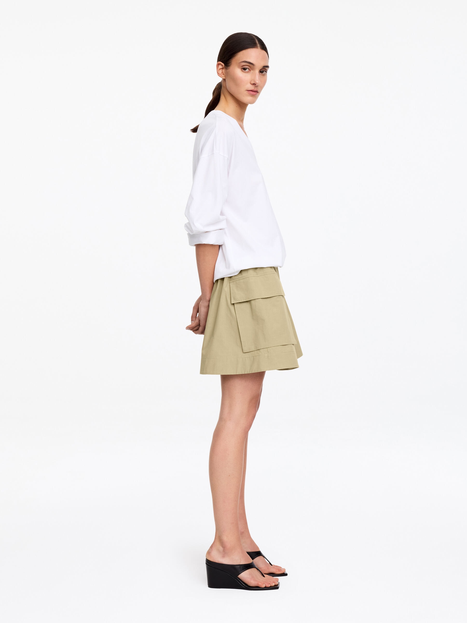 Cotton Utility Skirt - Beige - Regular fit - Women - StillMedia/Lookbook - 5