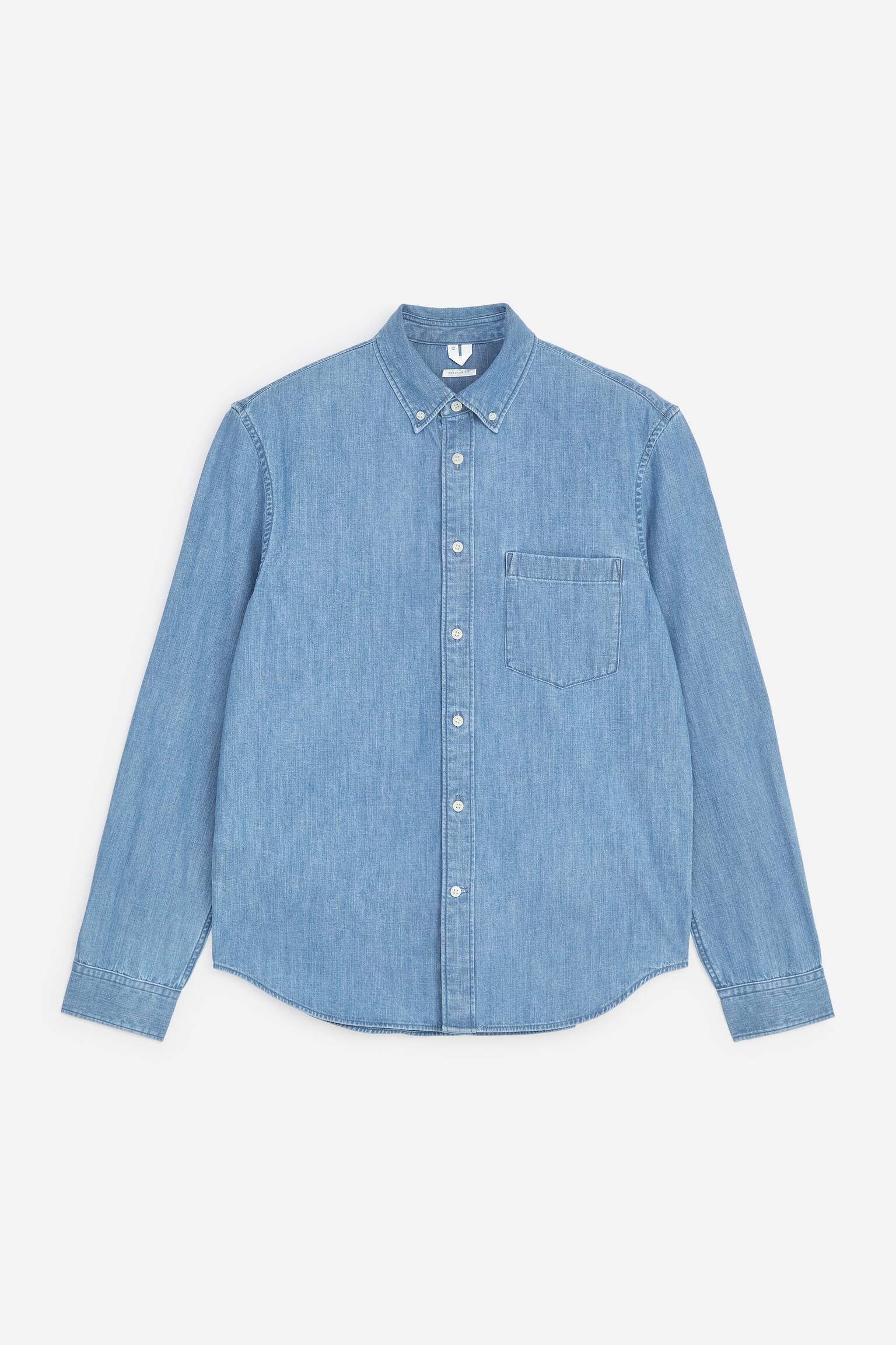 Regular Denim Shirt - Sprany niebieski - 1