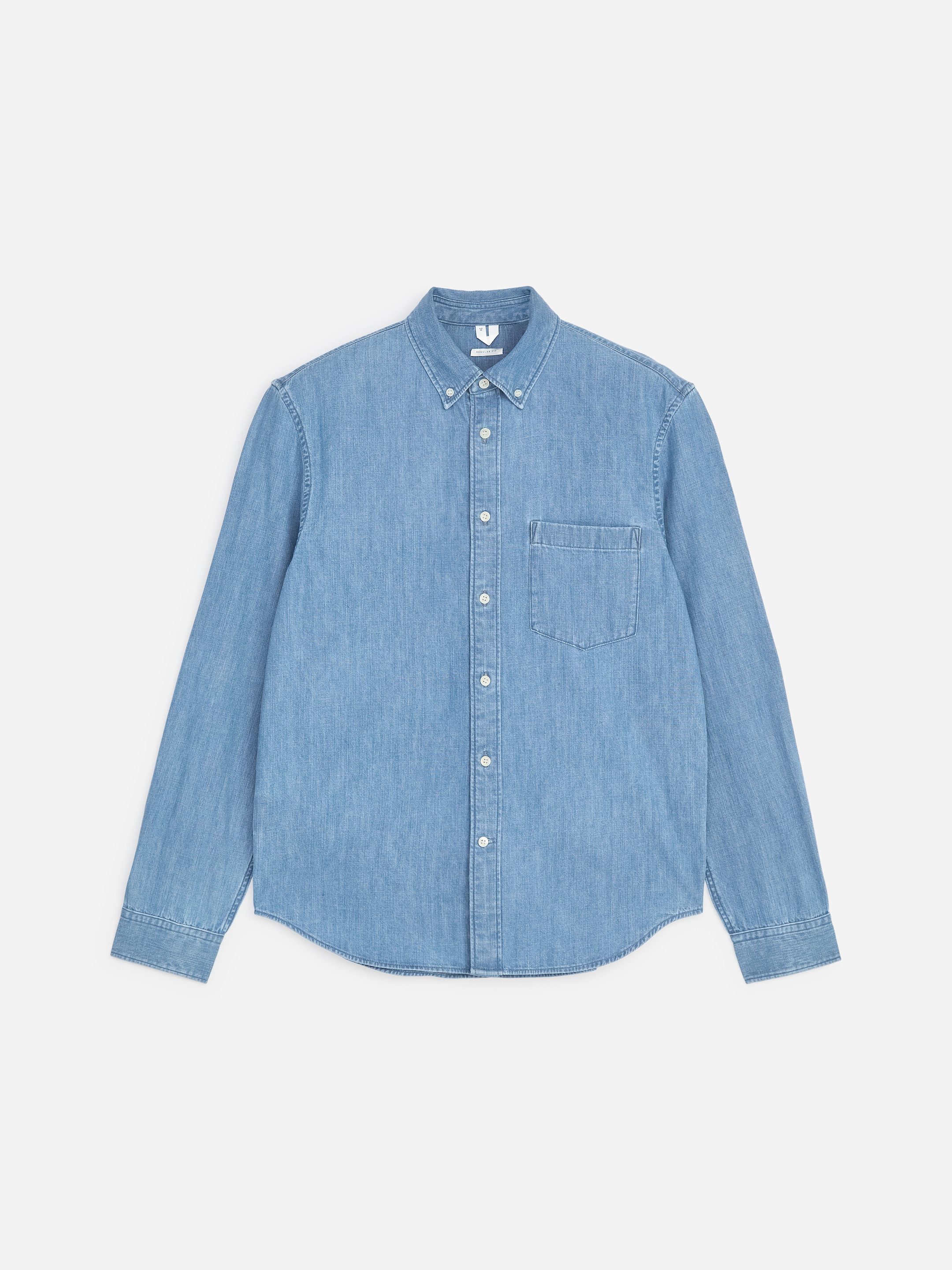 Regular Denim Shirt - Washed Blue - Regular fit - Men - StillMedia/DescriptiveStillLife - 1