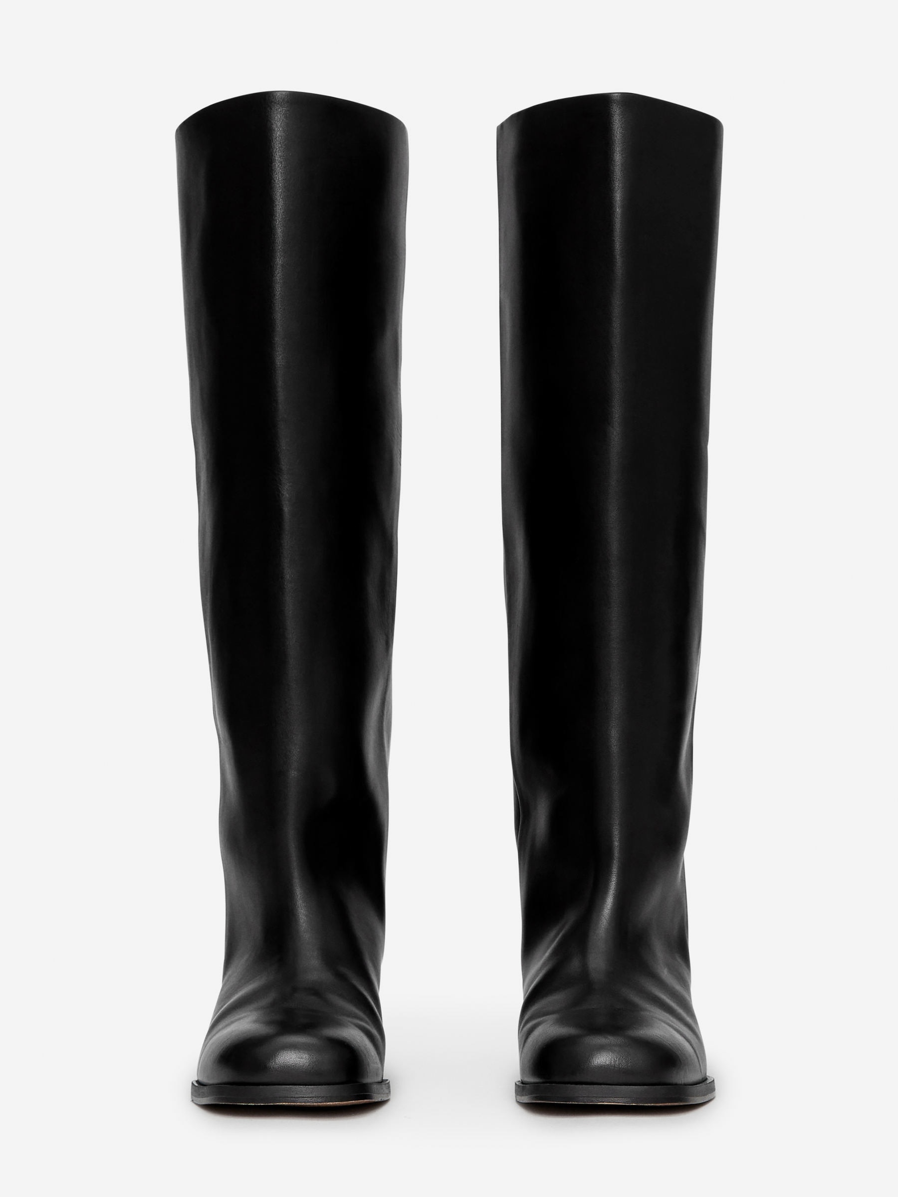 Knee-High Leather Boots - Black - women - StillMedia/DescriptiveStillLife - 1