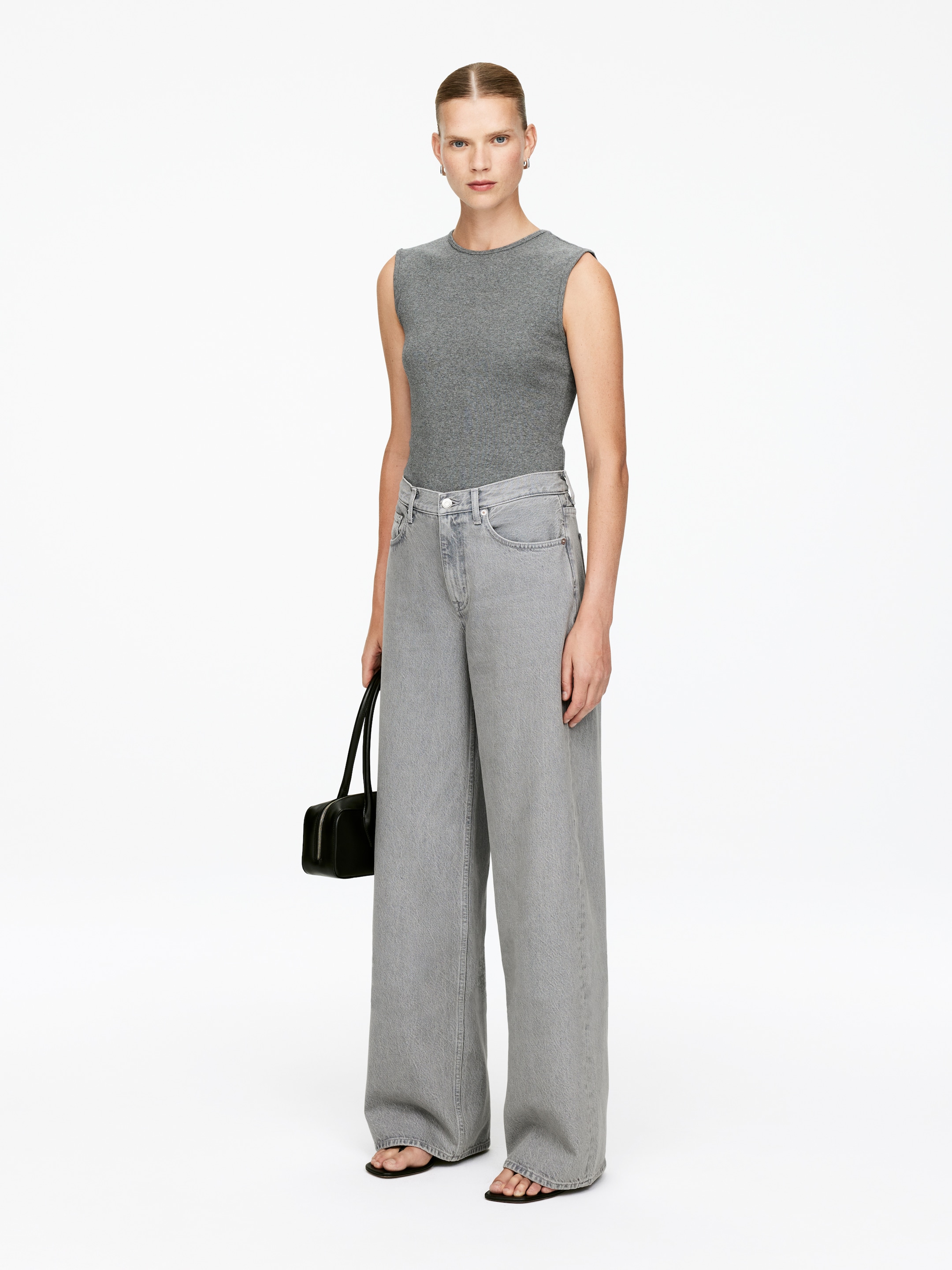 Größeres Bild anzeigen: CLOUD Loose Jeans mit weitem Bein - Grau - Ladies | H&M AT 2