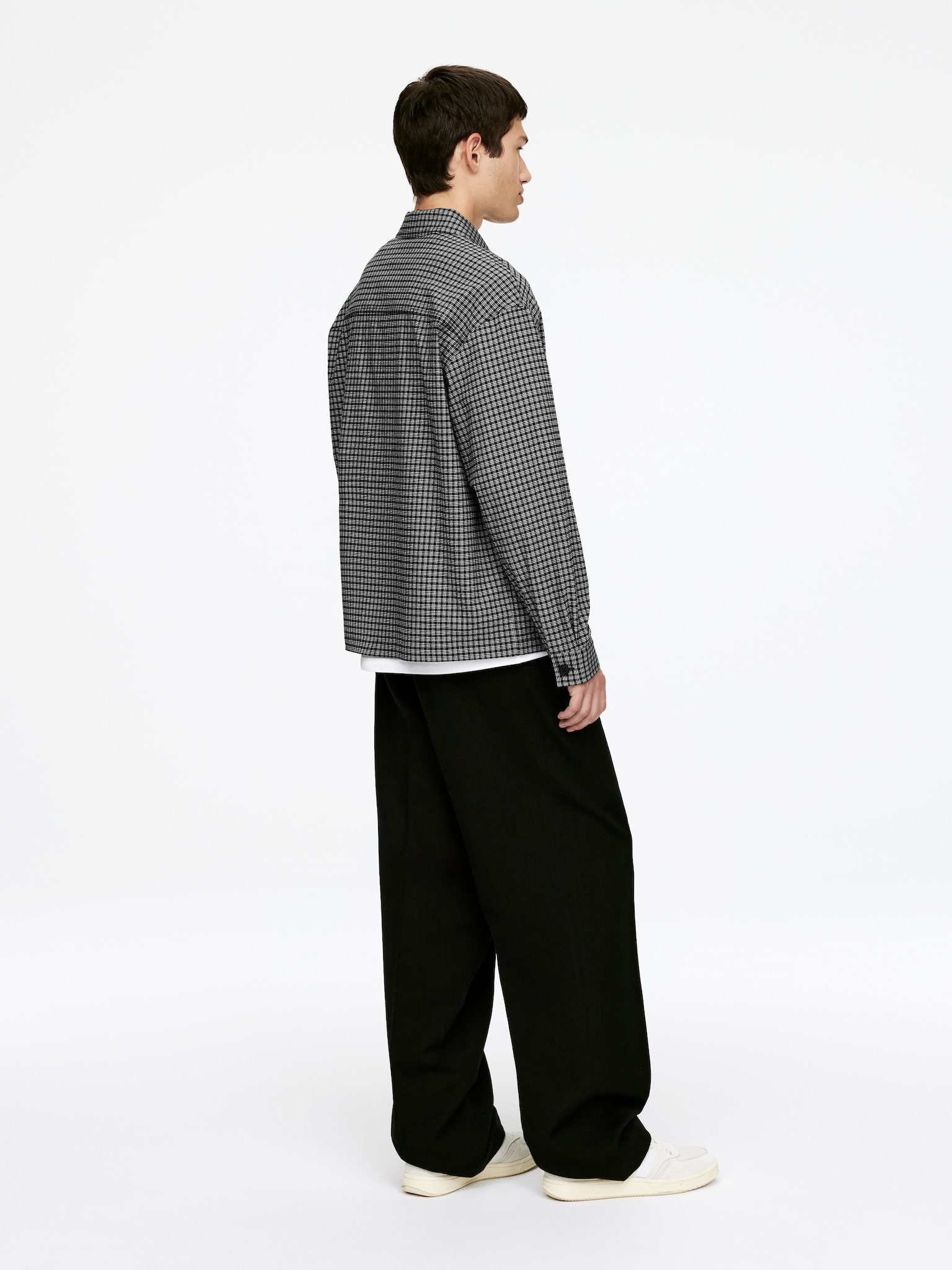 Chemise en crépon de coton - Noir/Blanc - 4