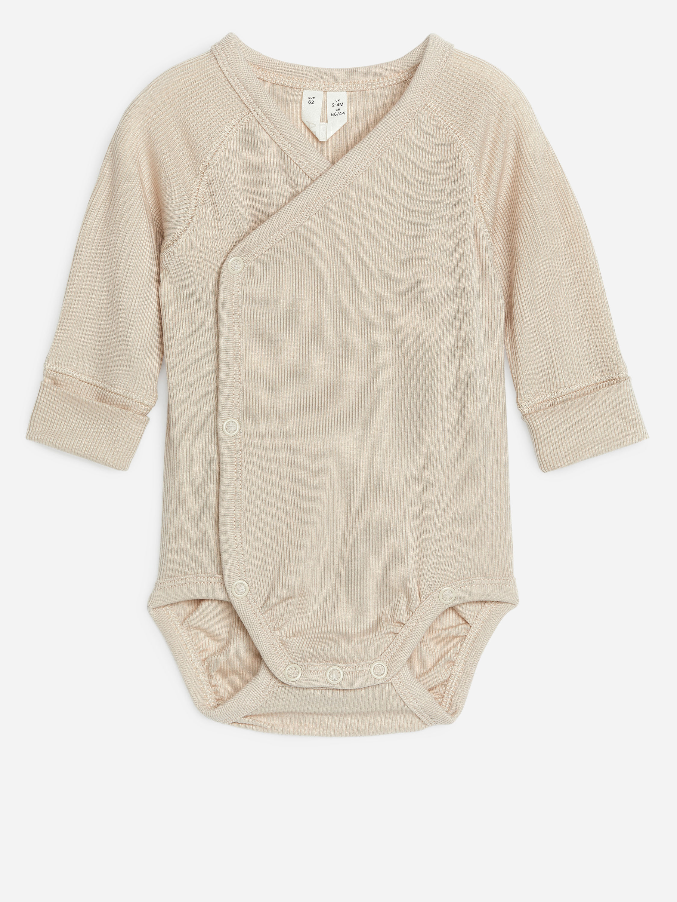 Newborn Smooth Rib Bodysuit-Beige-7262