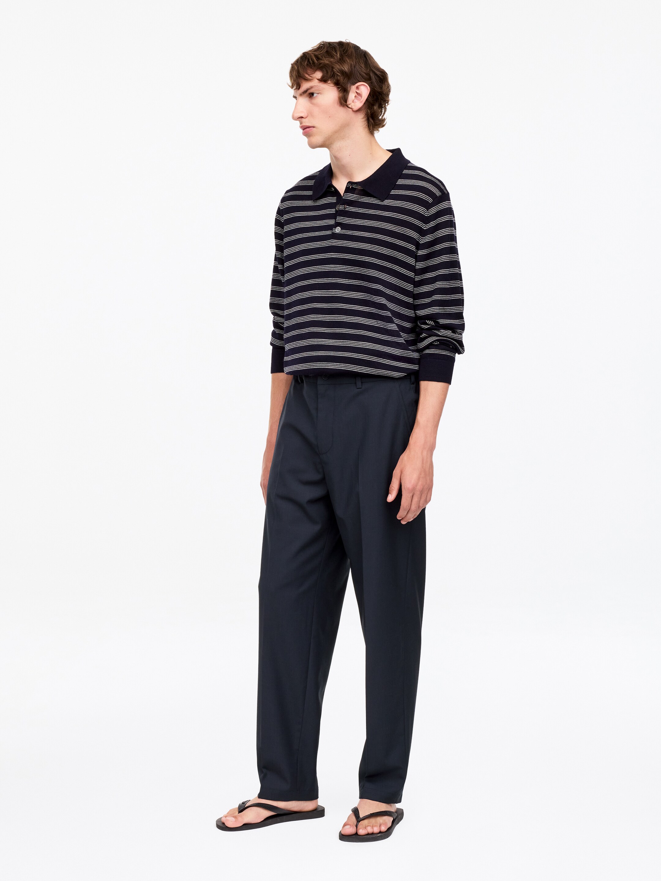 Relaxed Lightweight Wool Trousers - Dark Blue - Relaxed fit - Men - StillMedia/Lookbook - 4
