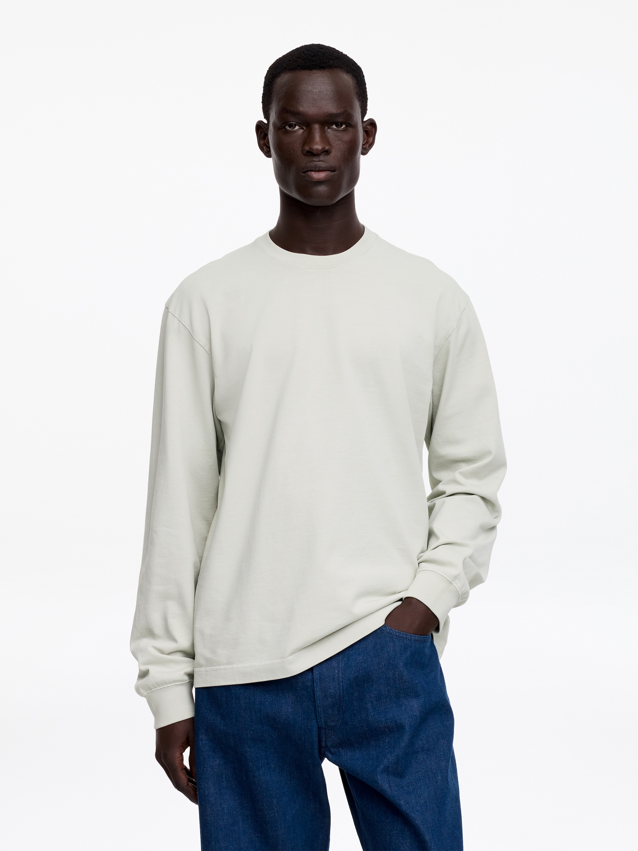 Långärmad t-shirt-#B3B9B4-18813