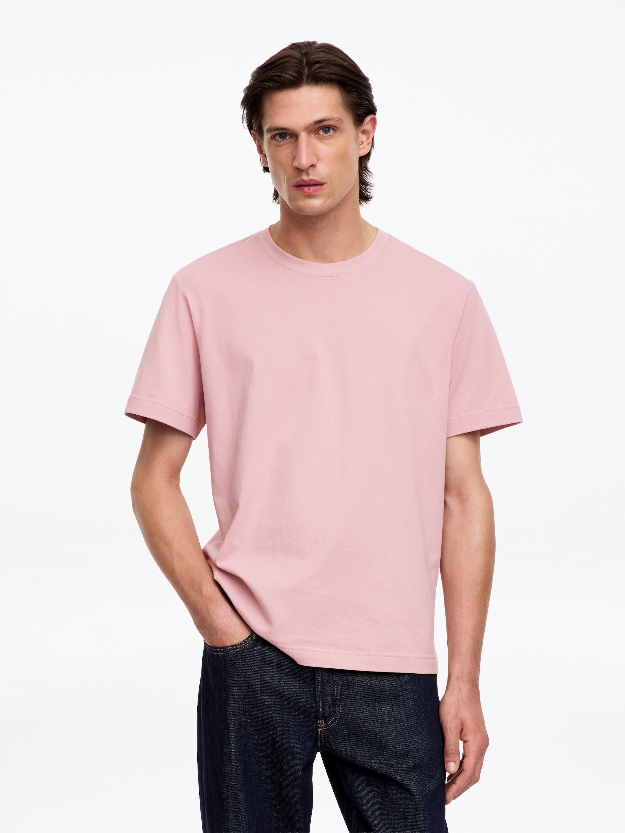 Camiseta relaxed fit de 220 GSM-Pink-20476