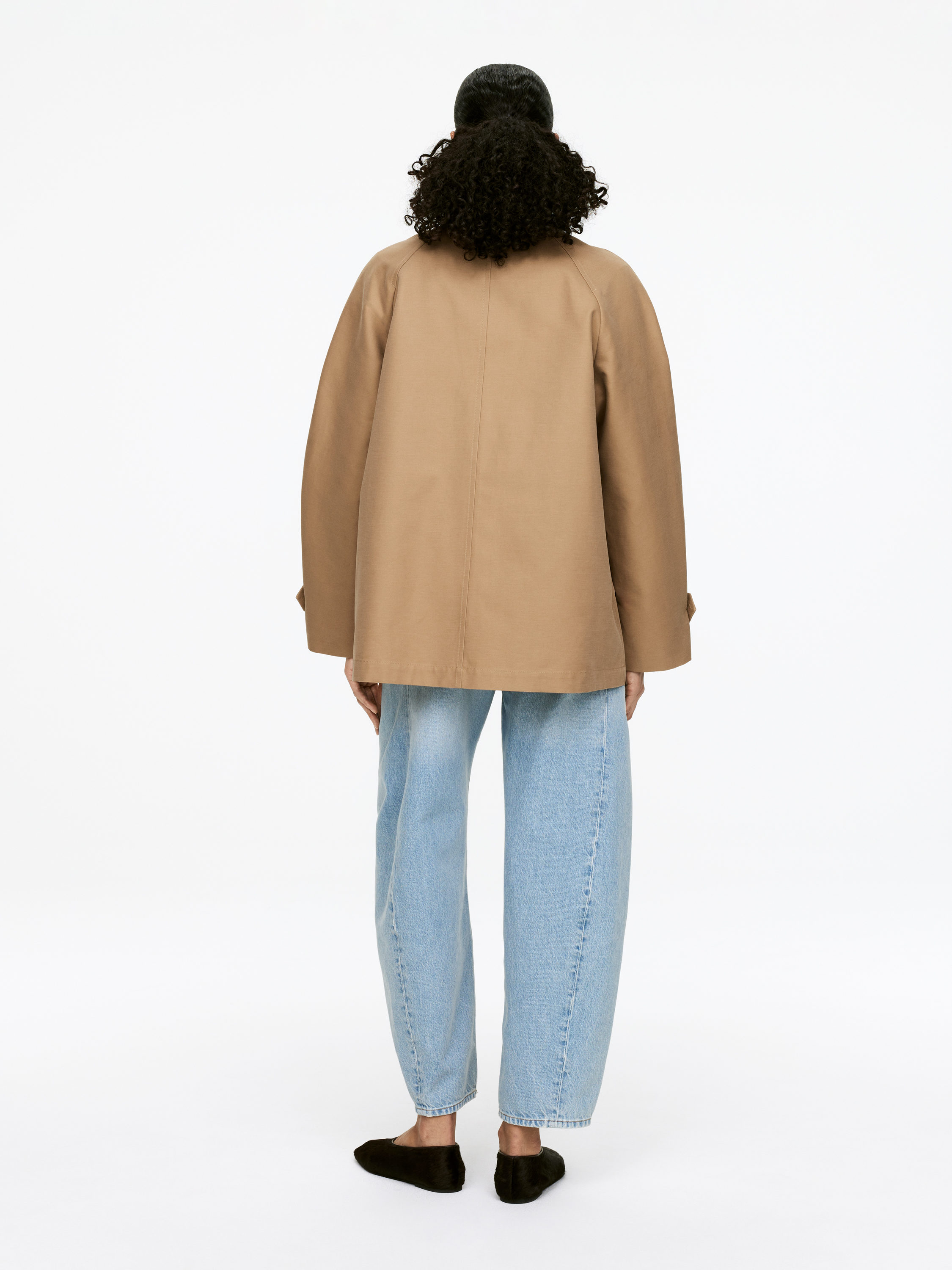 Lined Cotton Jacket - Dark Beige - Loose fit - Women - StillMedia/Lookbook - 5