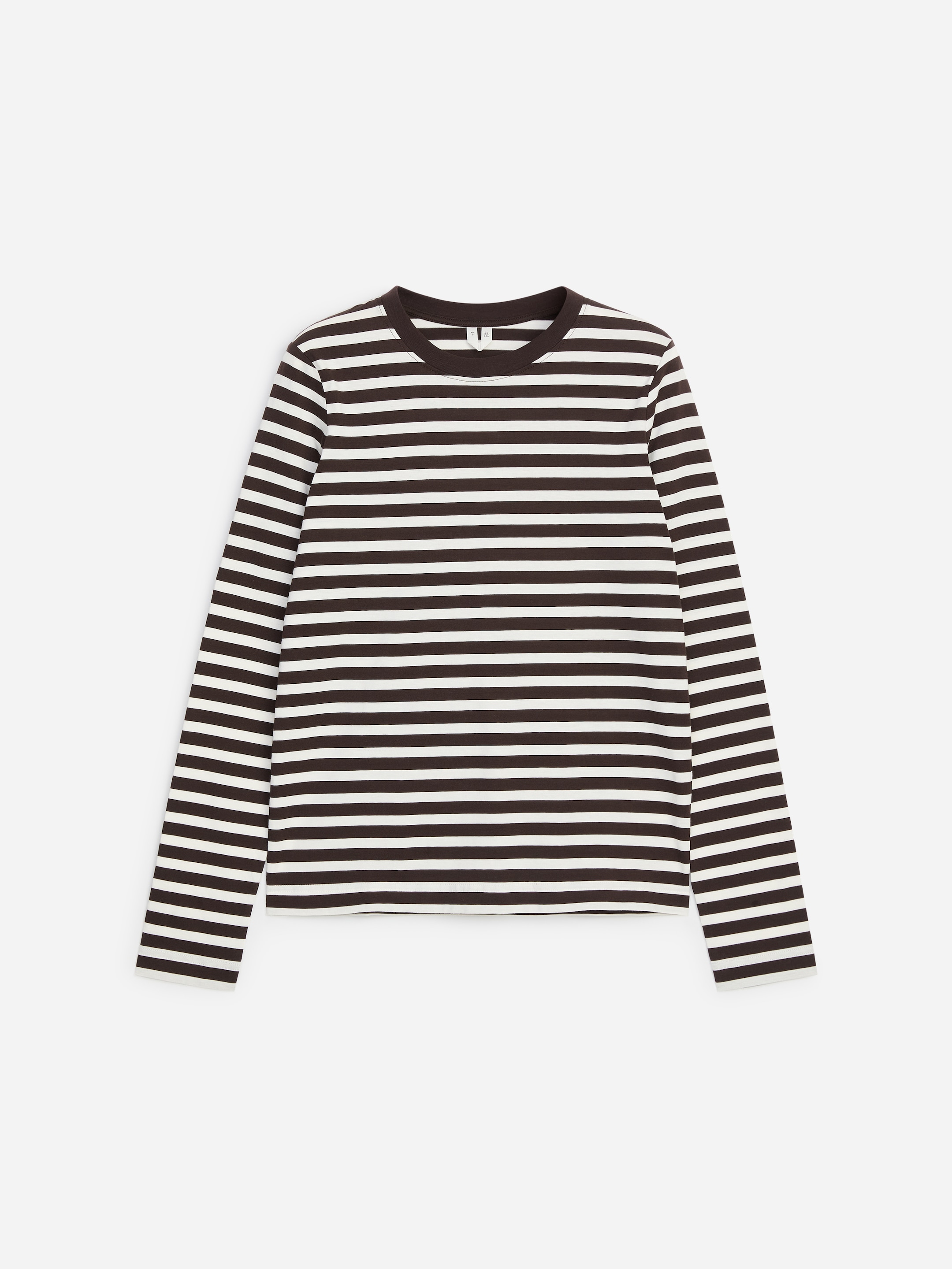 T-shirt Signature a maniche lunghe - Marrone/Bianco - Regular fit - women - StillMedia/DescriptiveStillLife - 1