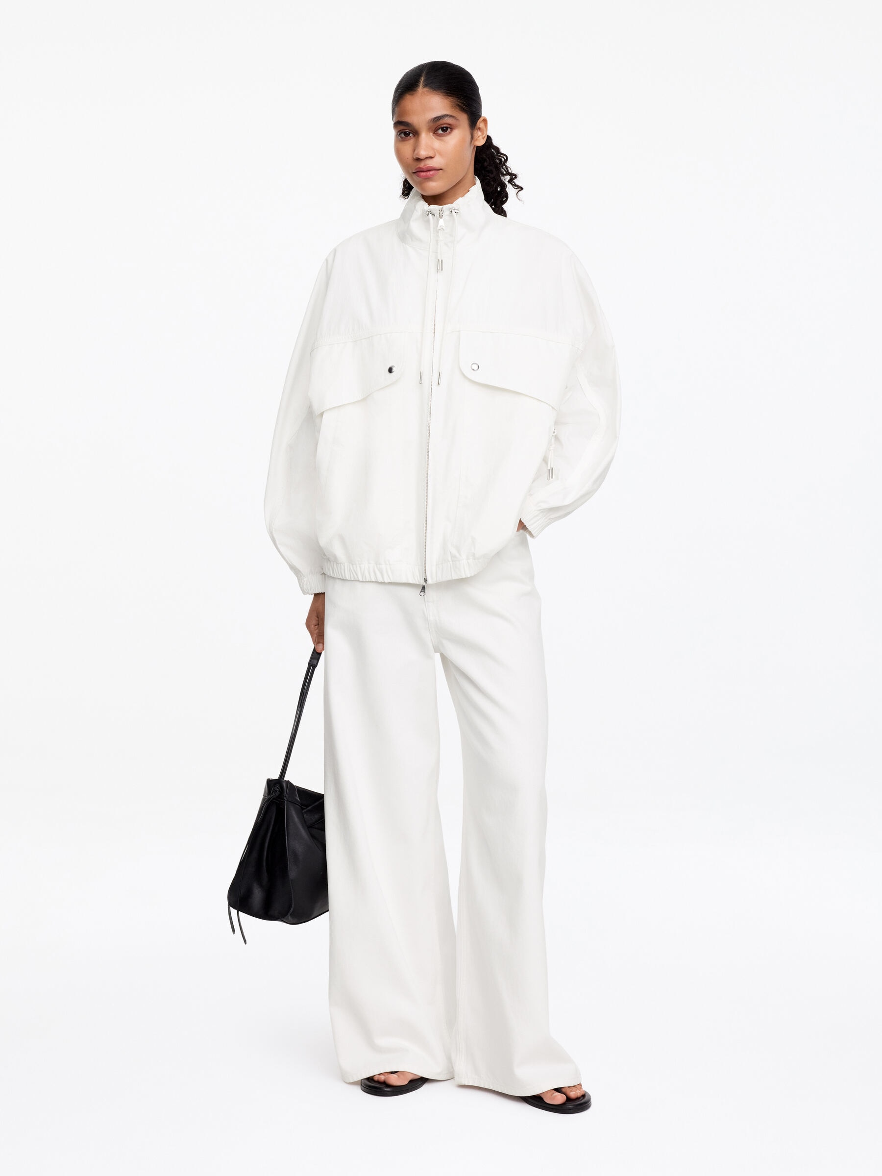 Utility Drawstring Jacket-#FFFFFF-18974