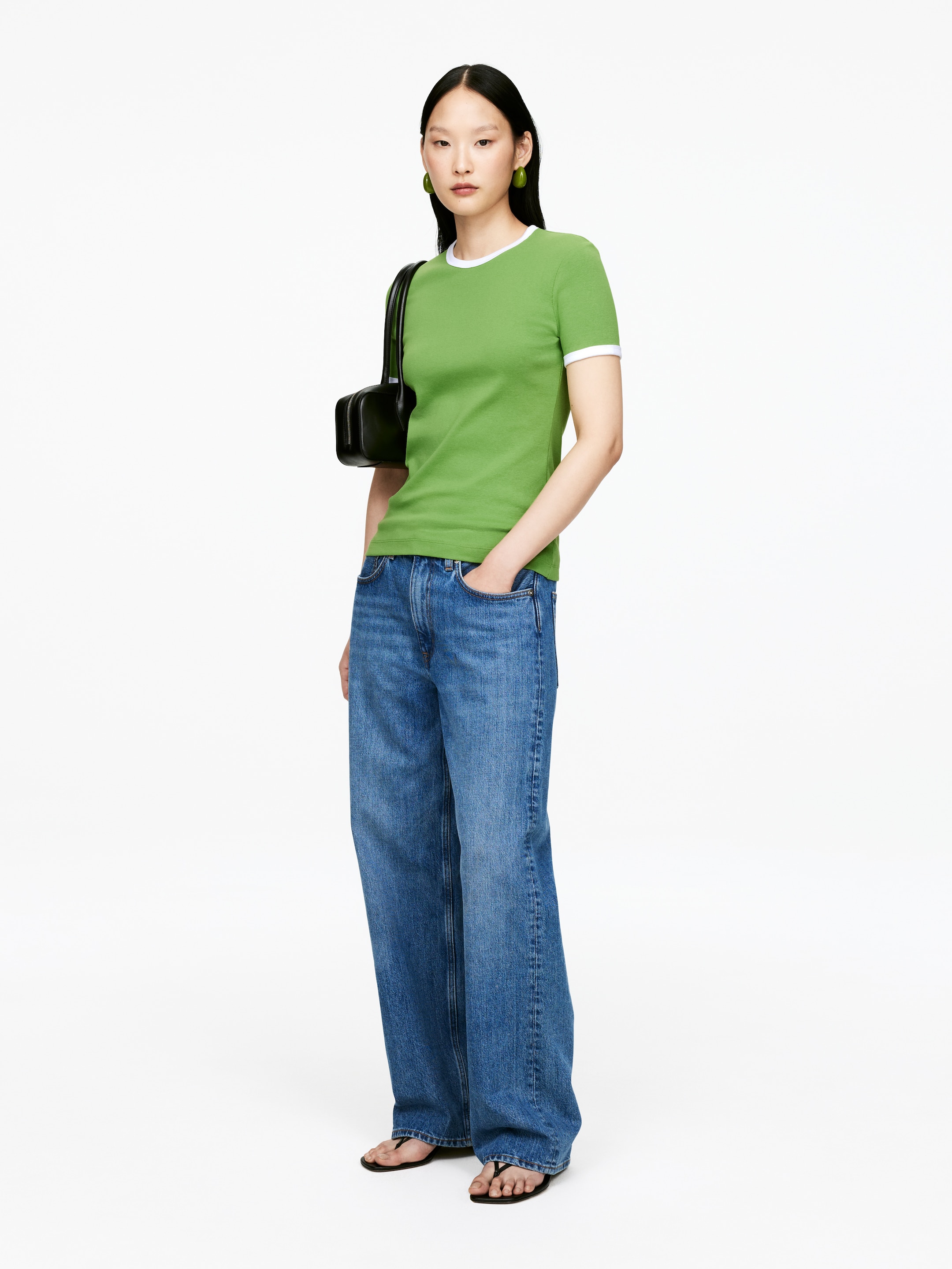 Ver imagen más grande: Camiseta de canalé - Verde - MUJER | H&M ES 4