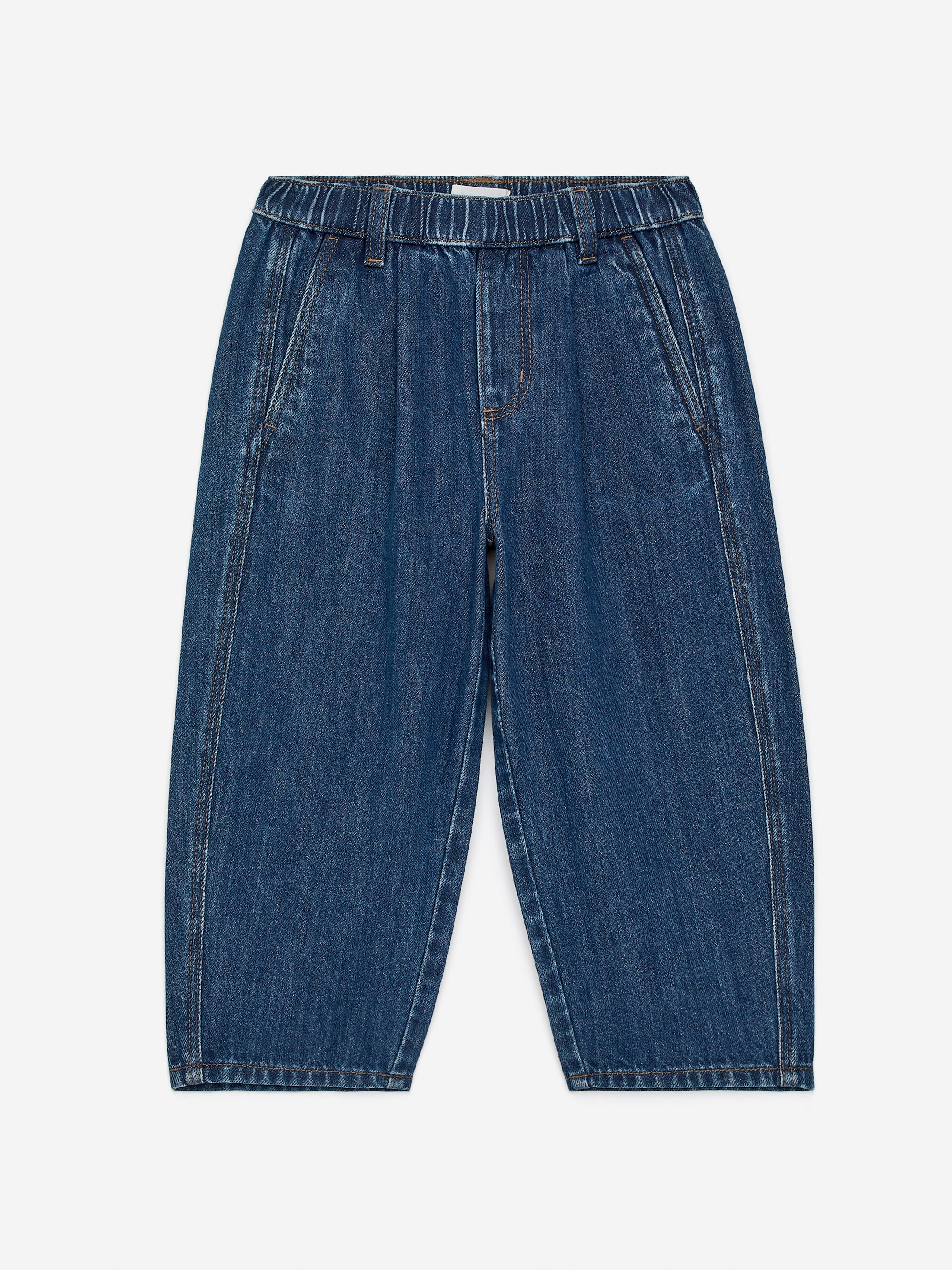 Washed Denim Trousers-#27415b-17031