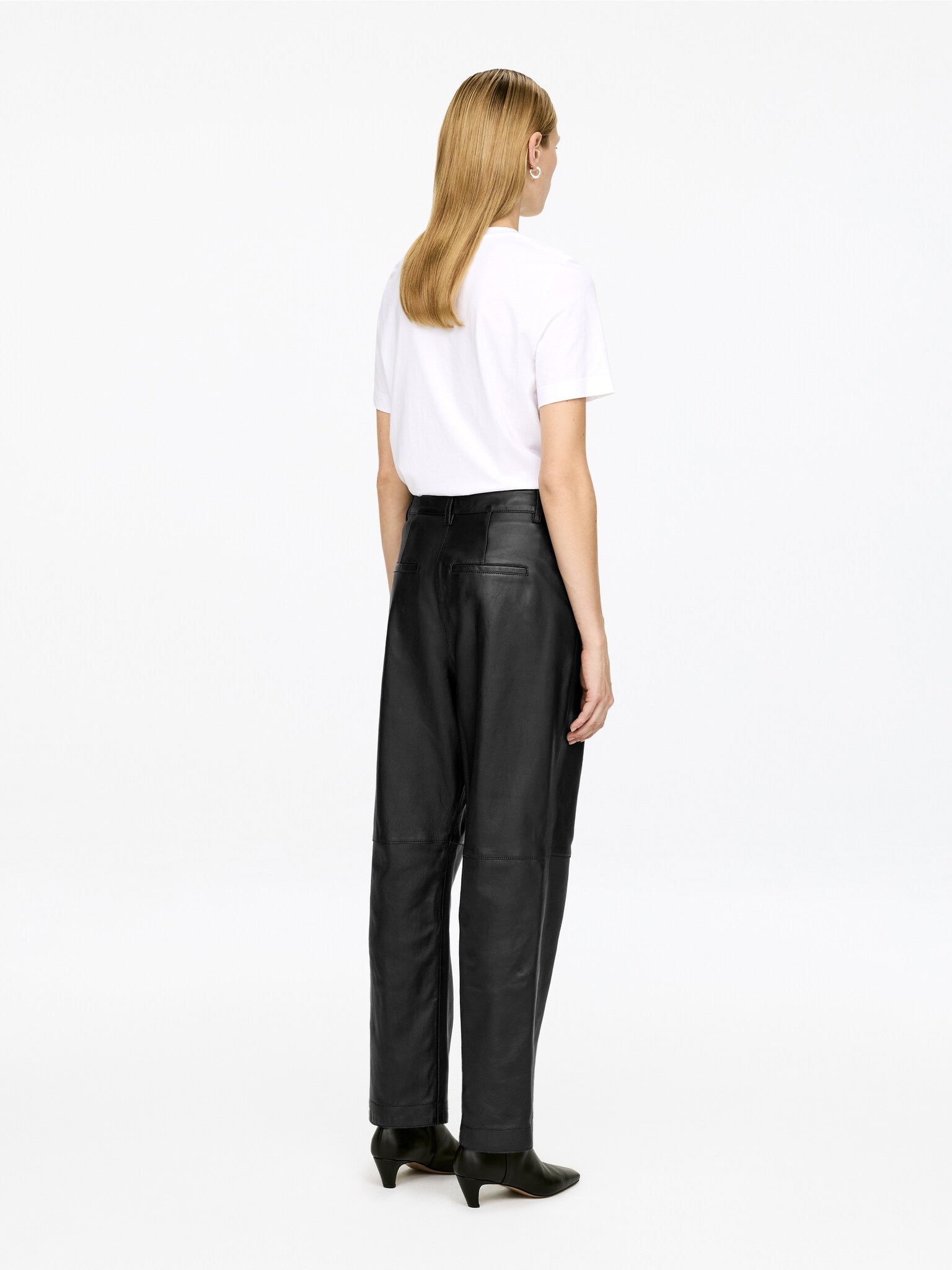 Pantalon en cuir décontracté - Noir - 5