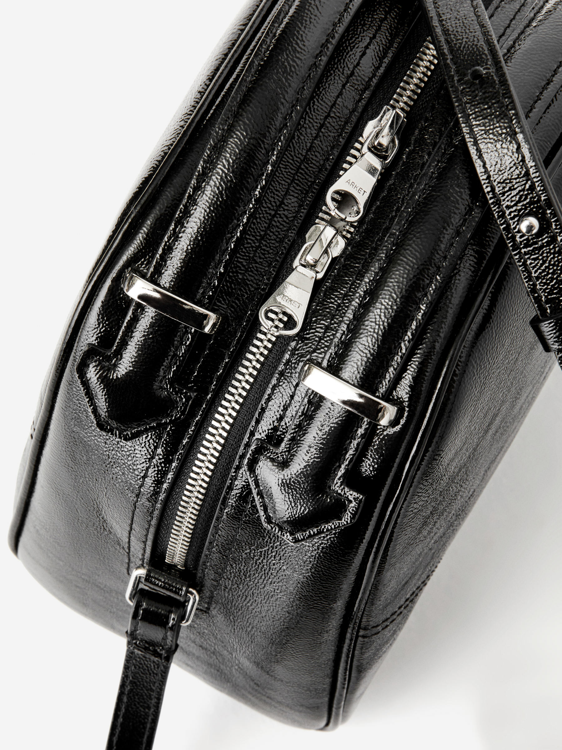 Sac à bandoulière en cuir laqué - Noir - Femme - StillMedia/DescriptiveDetail - 5