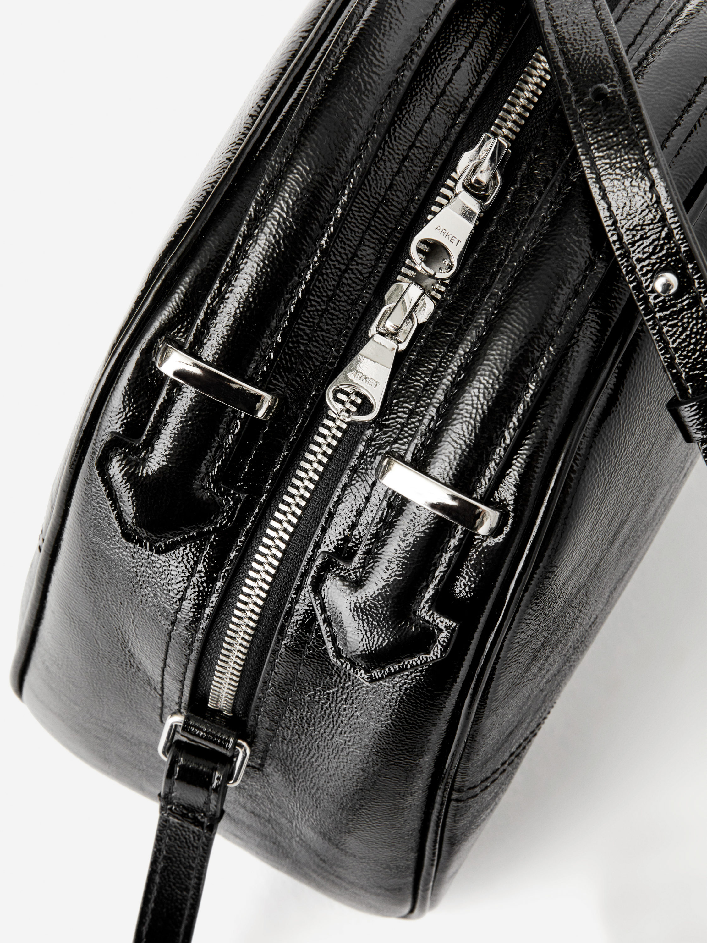 Lacquered Leather Crossbody Bag - Black - Women - StillMedia/DescriptiveDetail - 5