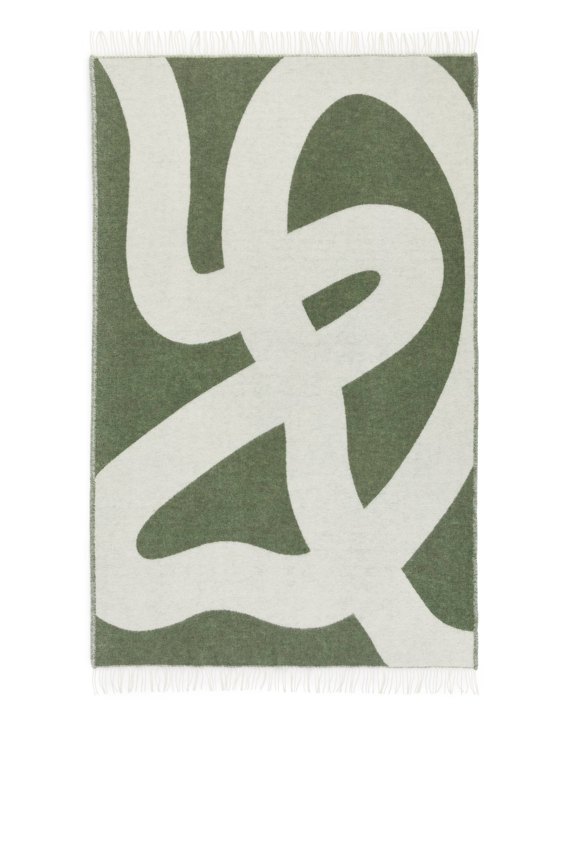 View larger image: Klippan Wool Blanket - Green/Off White - Home All | H&M GB 1
