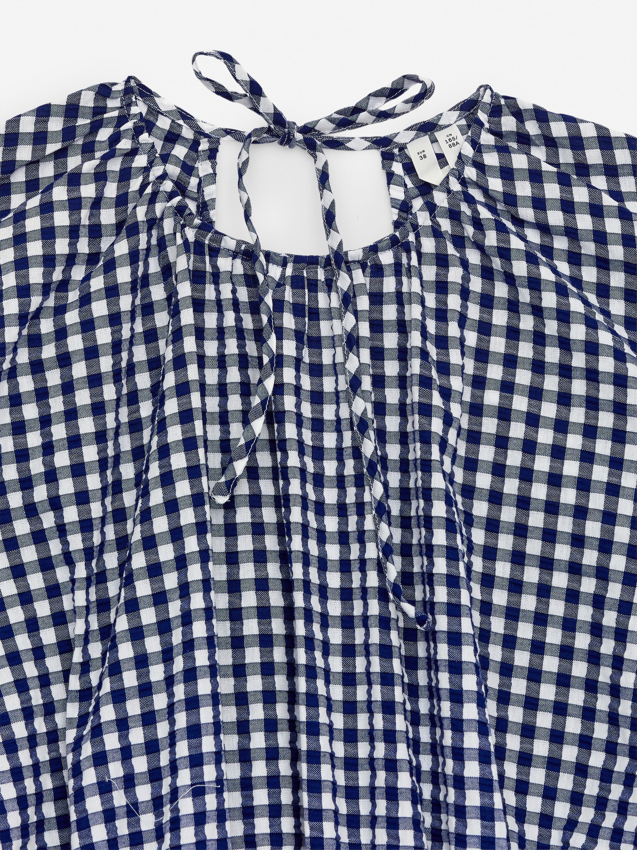 Seersucker Dress - Dark Blue/White - Regular fit - Women - StillMedia/DescriptiveDetail - 1