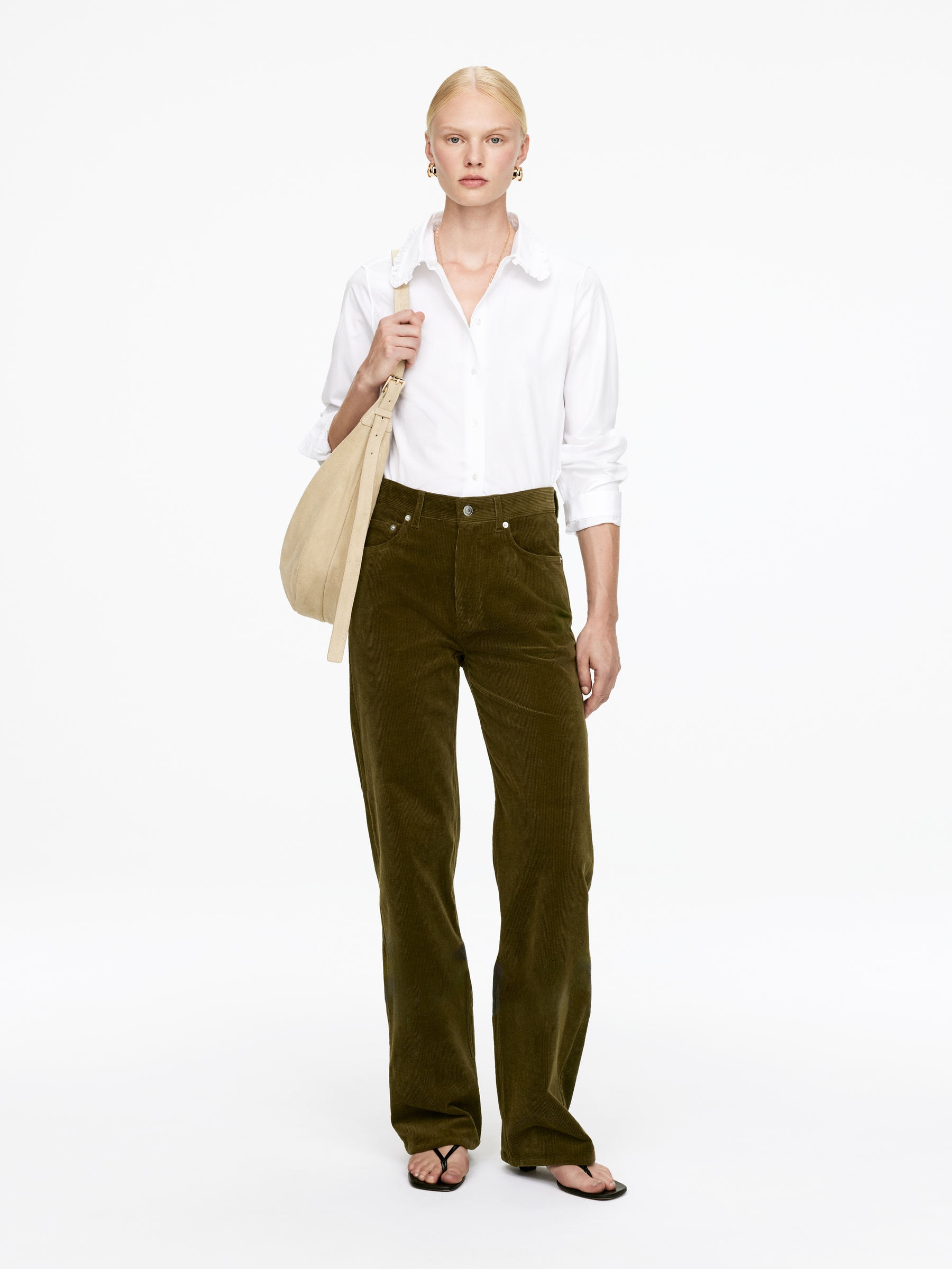 CORAL Corduroy Wide Jeans-#585340-15964