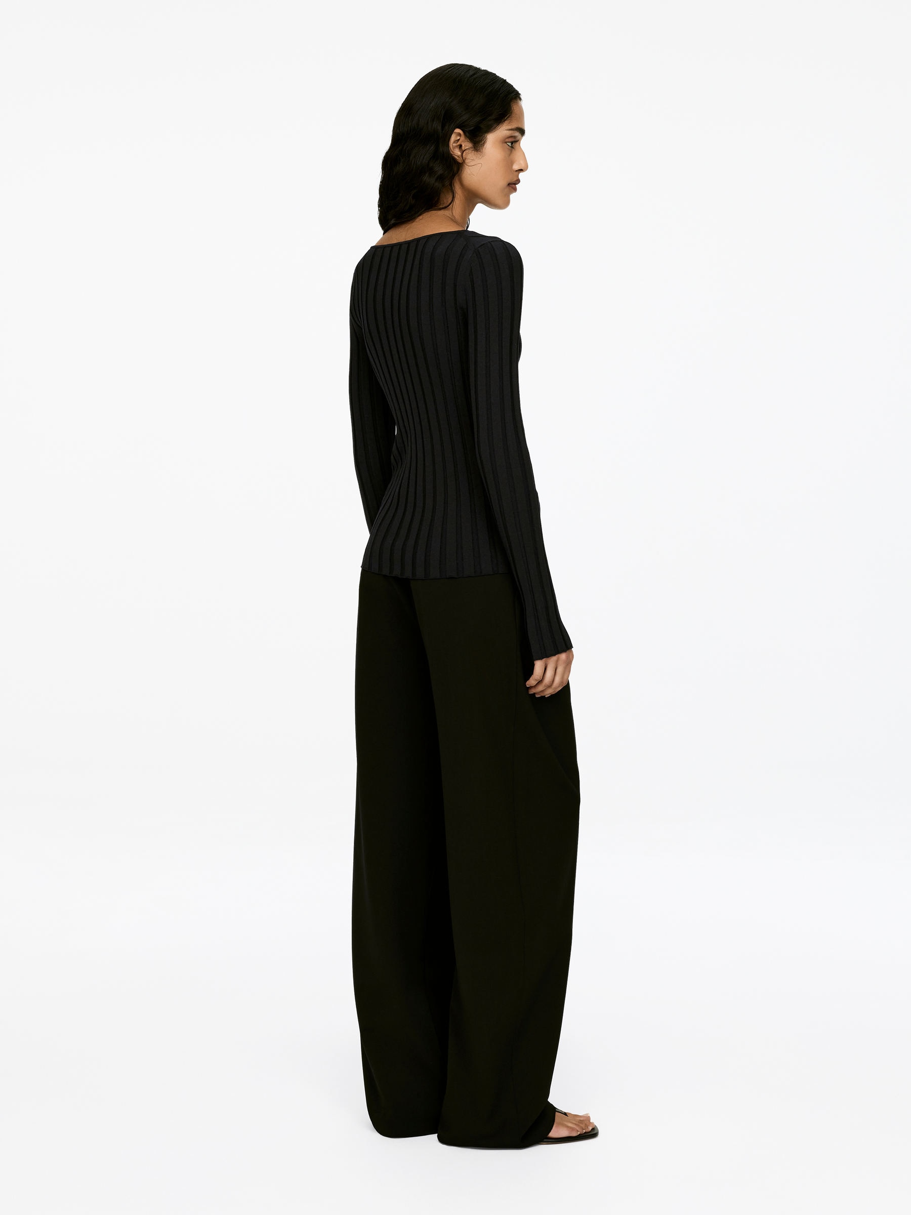 Half-Zip Rib Jumper - Black - Slim fit - Women - StillMedia/Lookbook - 6