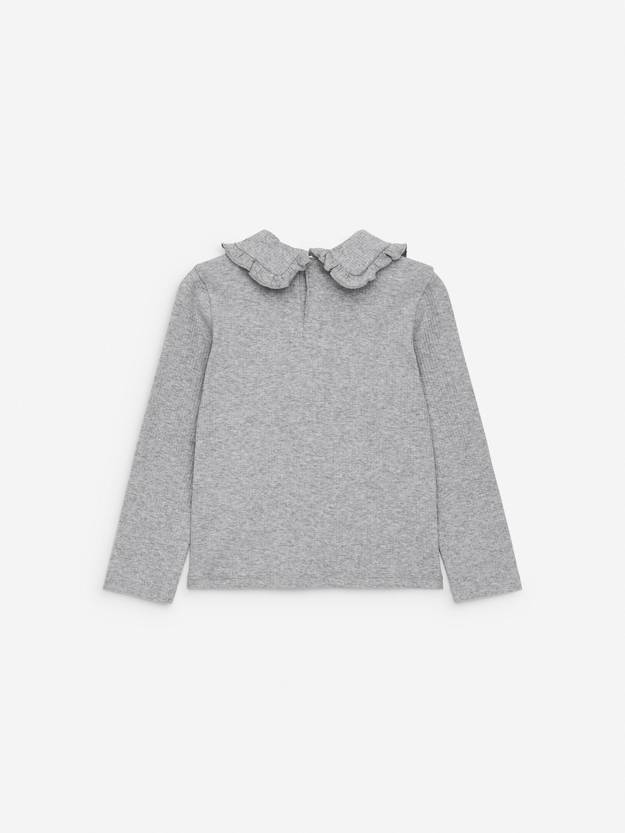 Ver imagen más grande: Top de pointelle con cuello de volantes - Gris jaspeado - NIÑOS | H&M ES 2