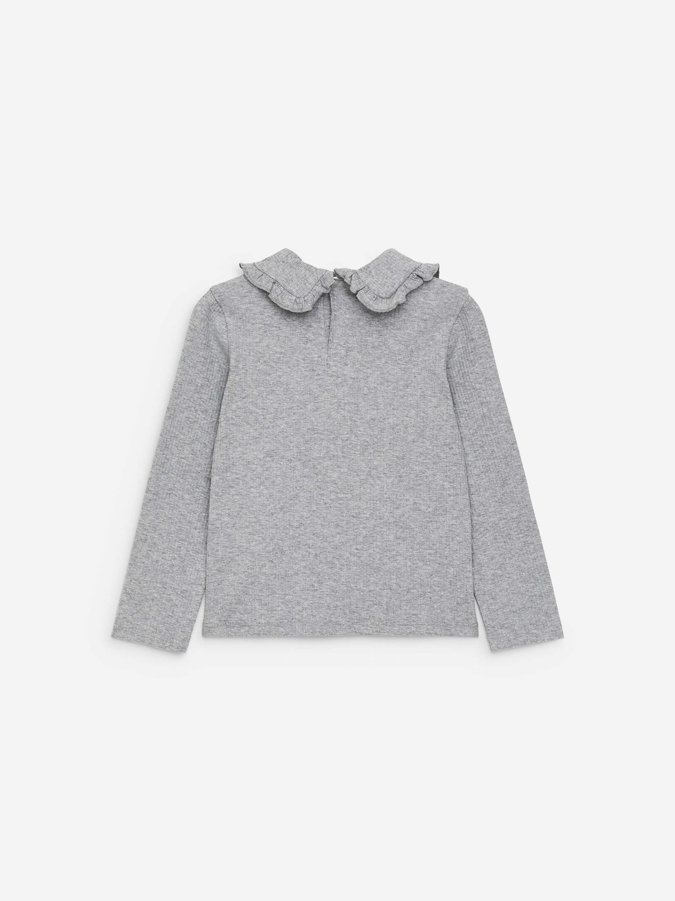 Ingrandisci l'immagine: Frill Collar Pointelle Top - Grey Melange - BAMBINO | H&M CH 2