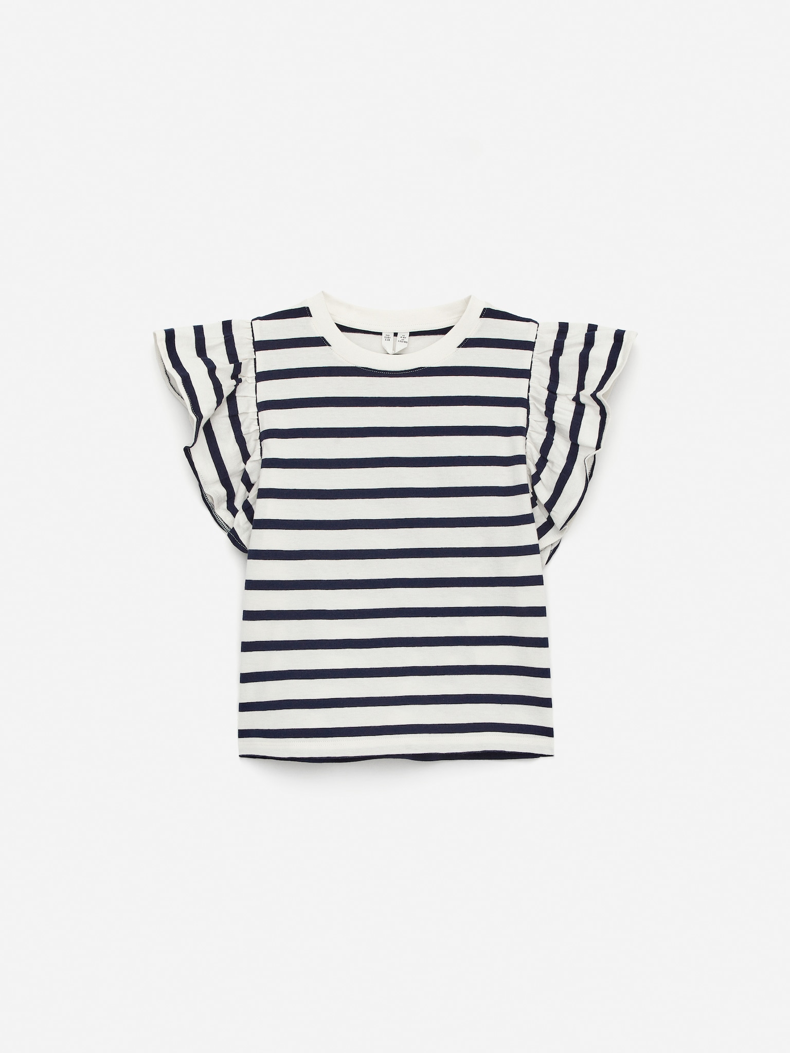 Frill Top - Dark Blue/White/White/Orange/White