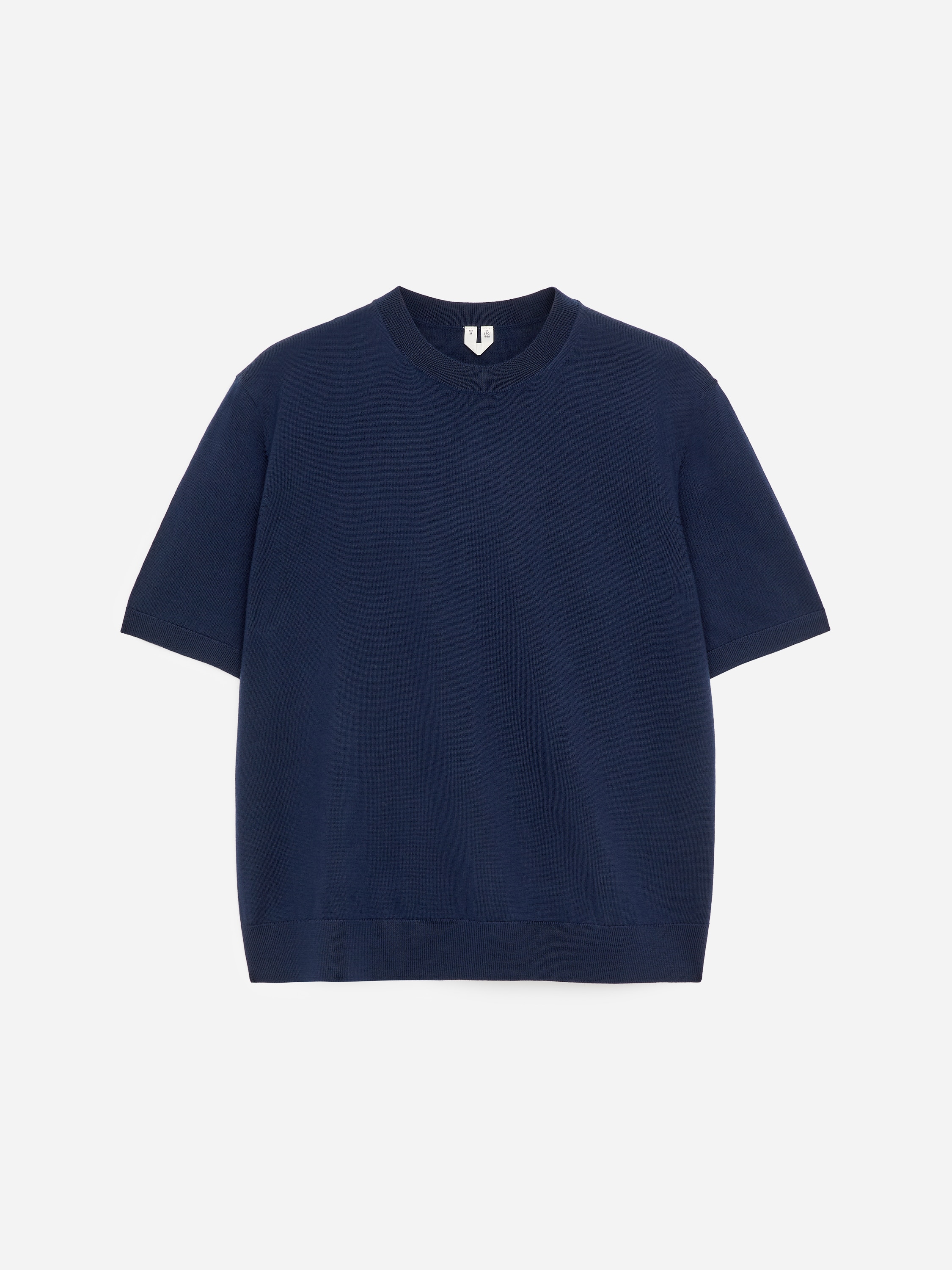 T-shirt em malha de lã merino - Azul escuro
